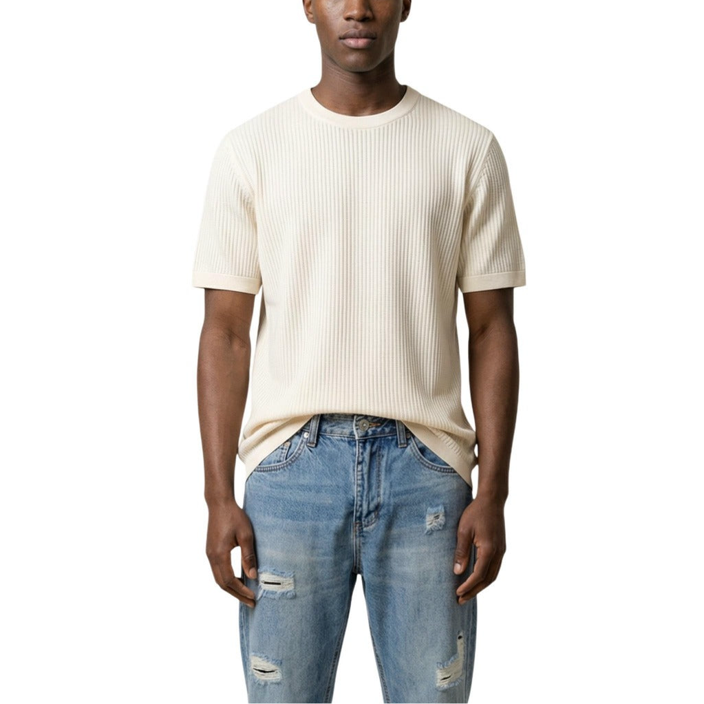 Мъжка бежова тениска Antony Morato Men T-shirt MMKS02675-FA150216 Front View