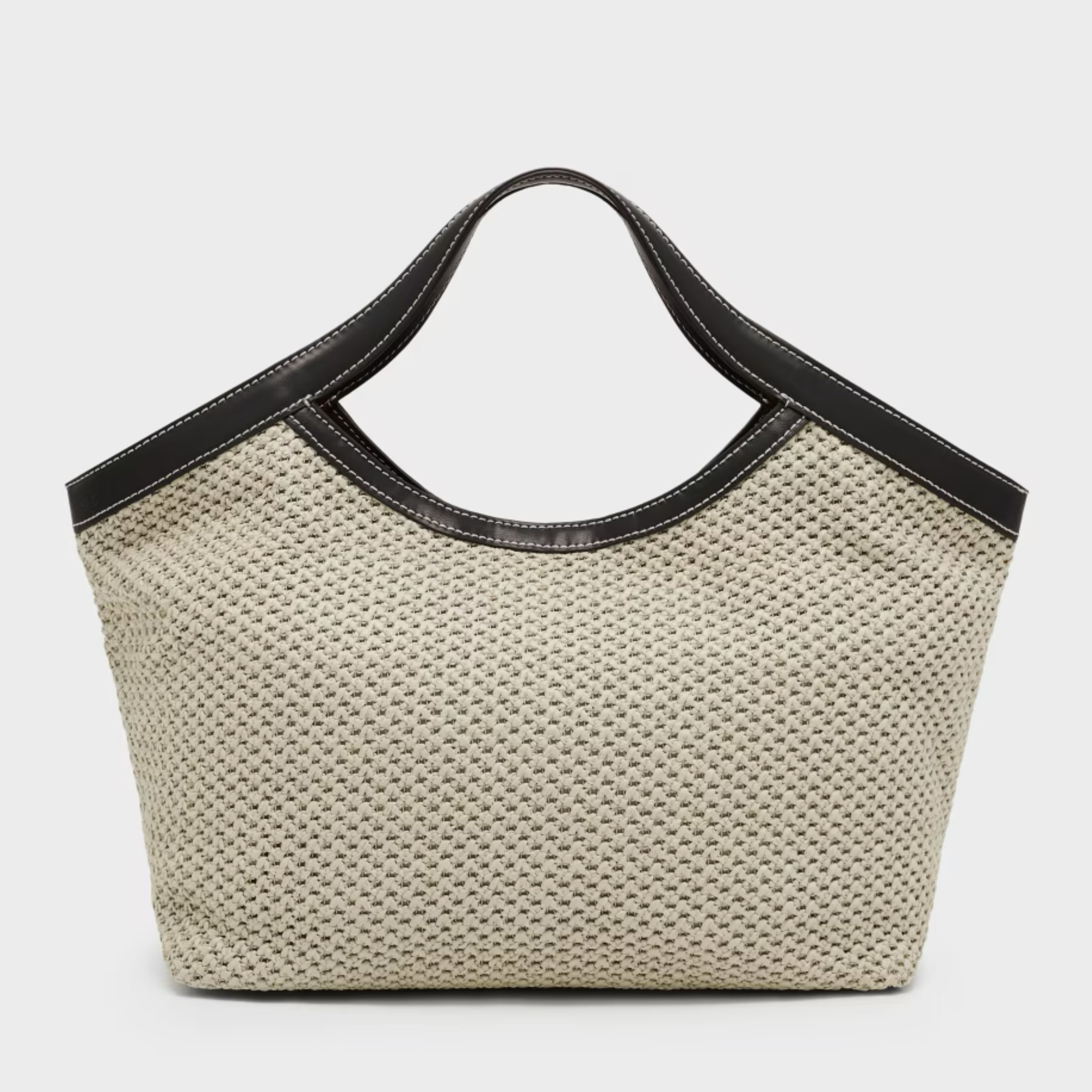 Дамска плетена лятна чанта Women’s woven fabric handbag Armani Exchange XW000410 AF12591 M1013 Natural/Black Back view
