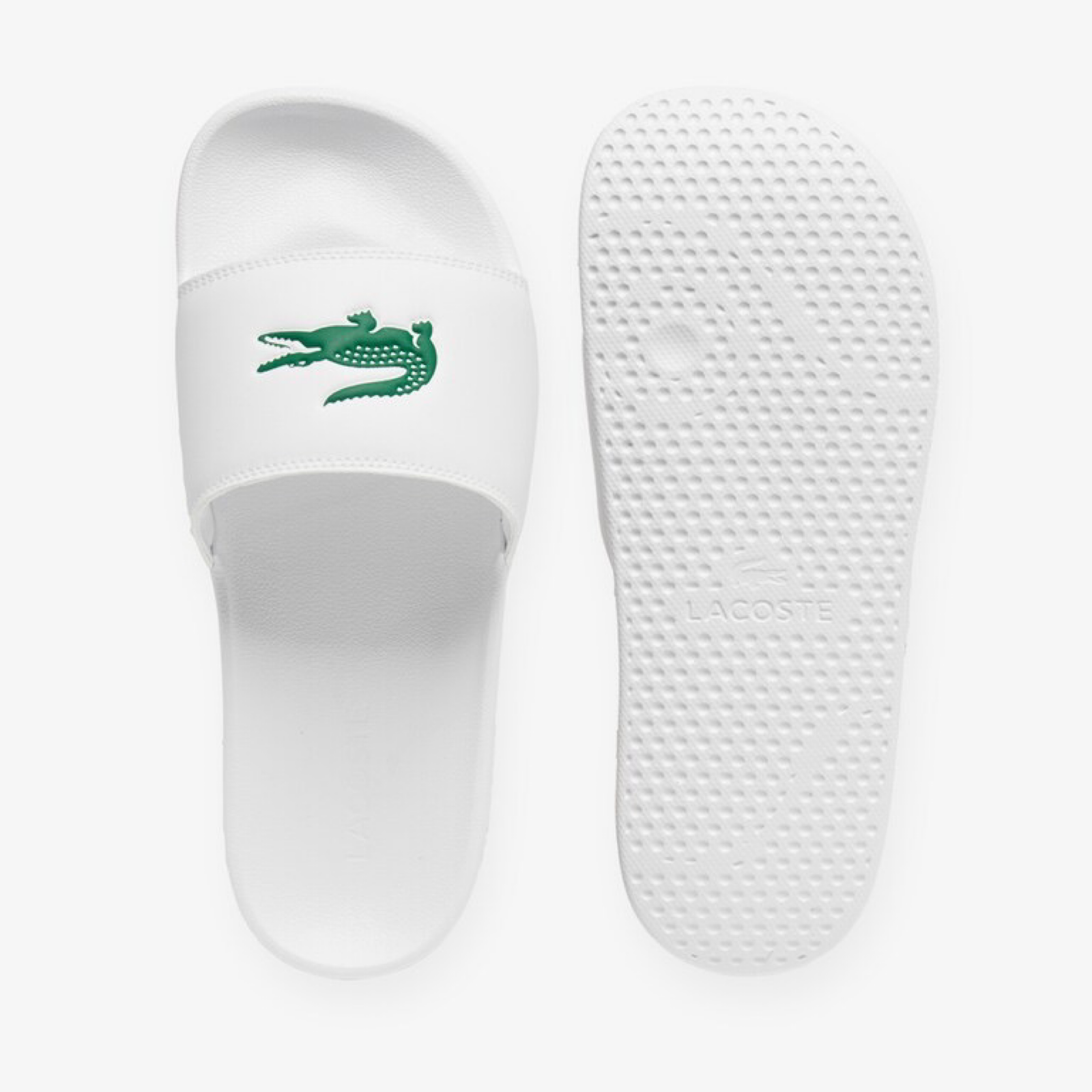 Мъжки бели чехли Lacoste Men Slippers 49CFA0042 Top View