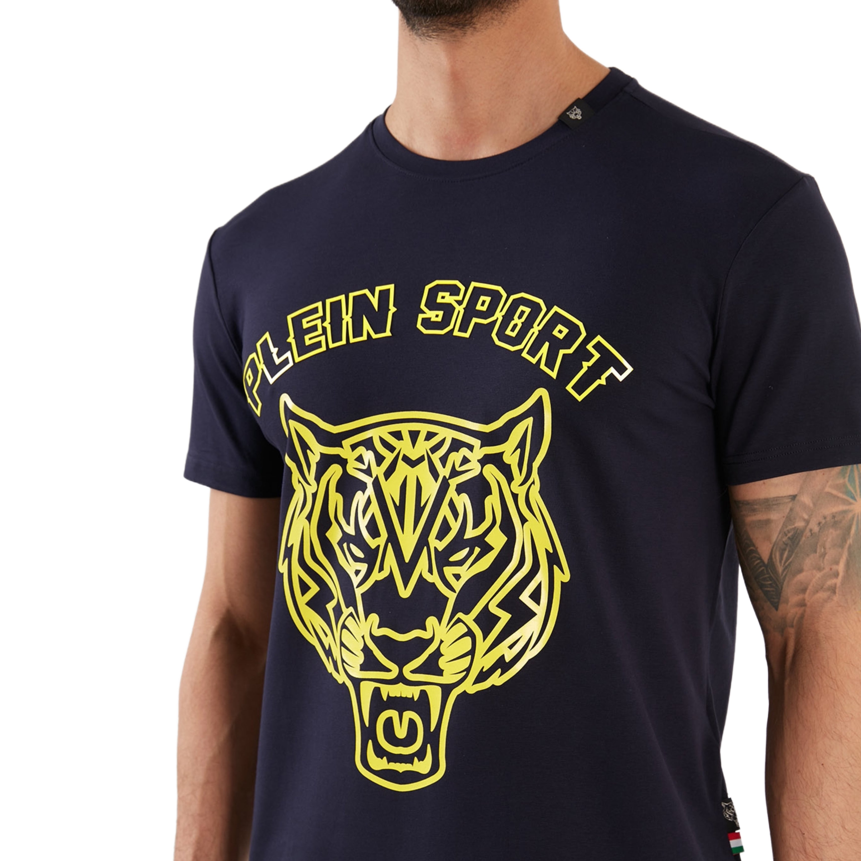 Мъжка тениска с къс ръкав в тъмно синьо Plein Sport TIPS113IT85