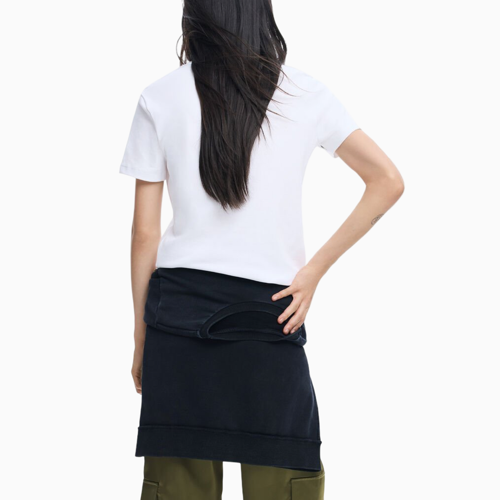 Дамска бяла тениска Desigual Women T-shirt 26SWTK071000 Back View