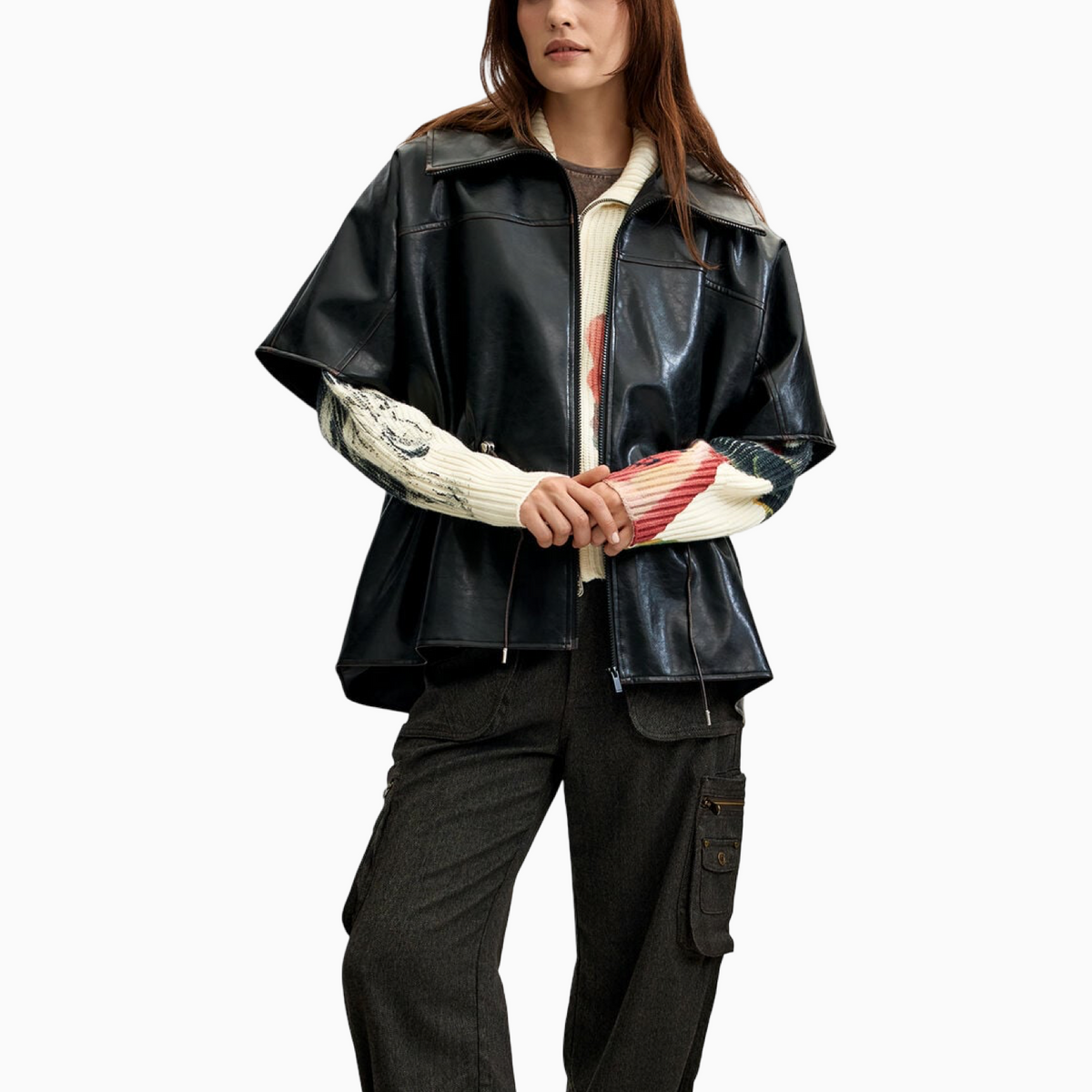 Дамско пончо Desigual Women Poncho 26WAIP02 2000 Front View