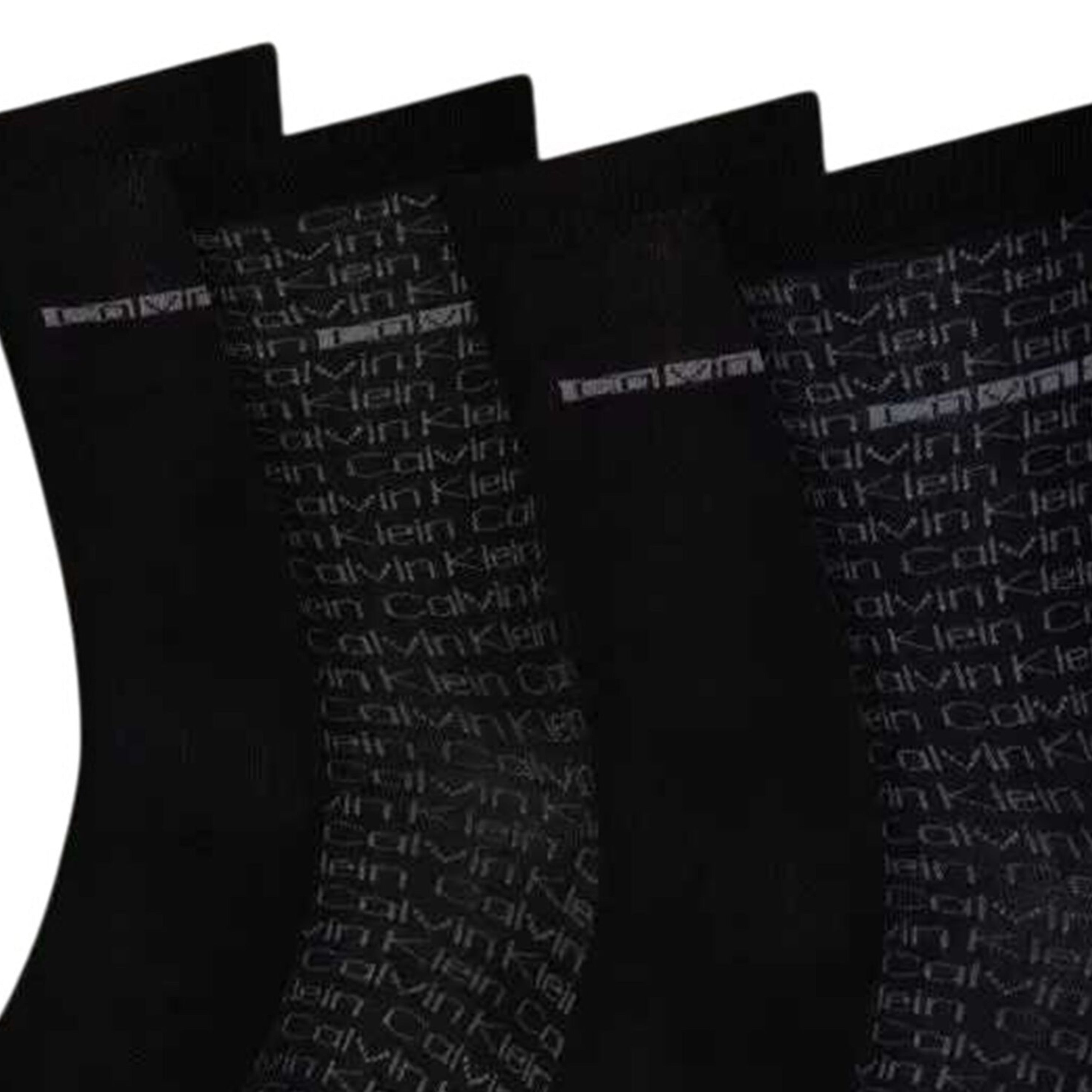 Подаръчен комплект с 4 чифта чорапи в кутия Men’s socks 4-pack gift box Calvin Klein 701235980 001 Black close up view