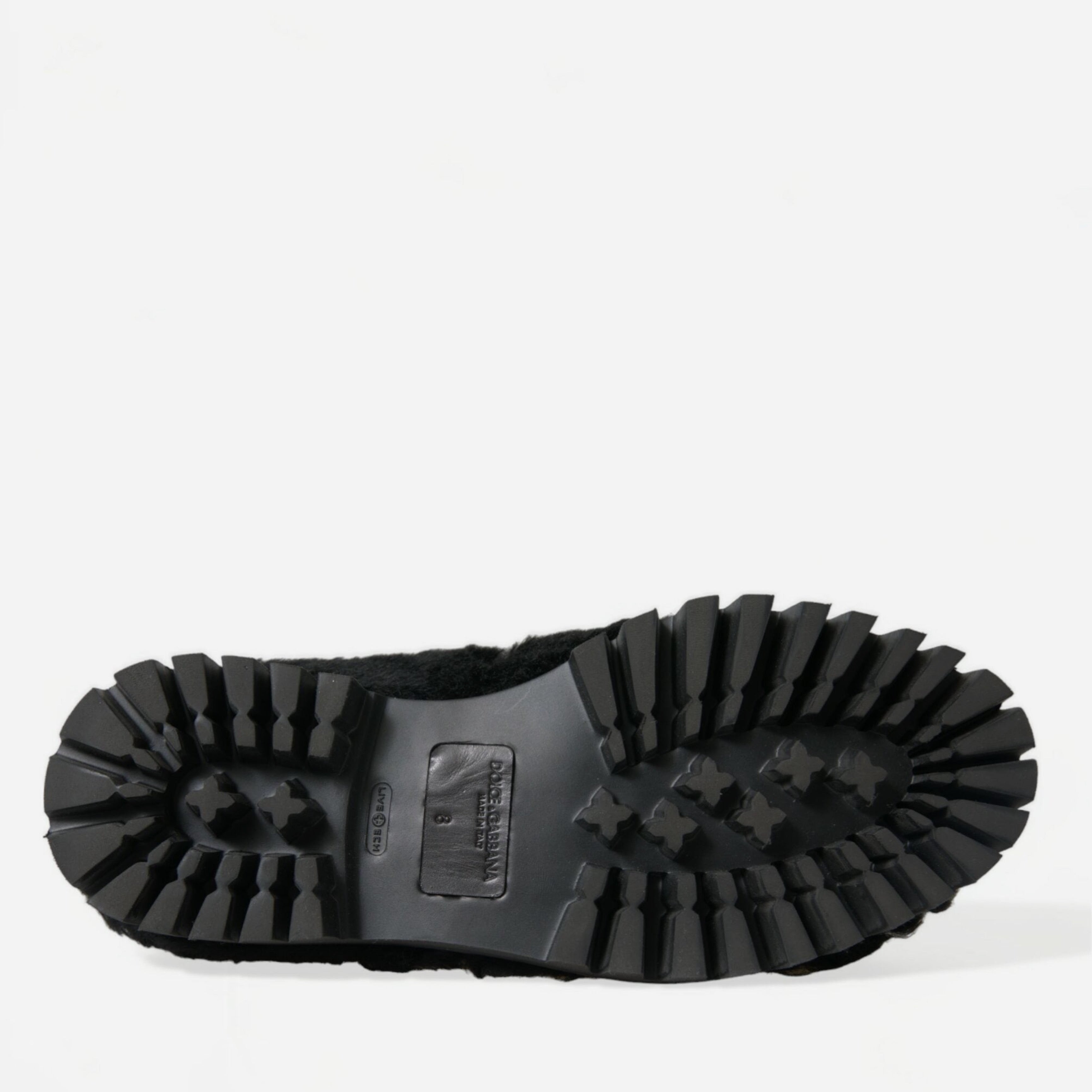 Мъжки луксозни обувки лоуфъри с косъм Dolce & Gabbana Men’s Elegant Black Fur Slip On Loafers