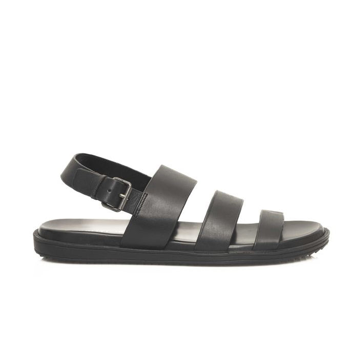 Мъжки сандали Cerruti 1881 Black Leather Men Sandal Lateral View