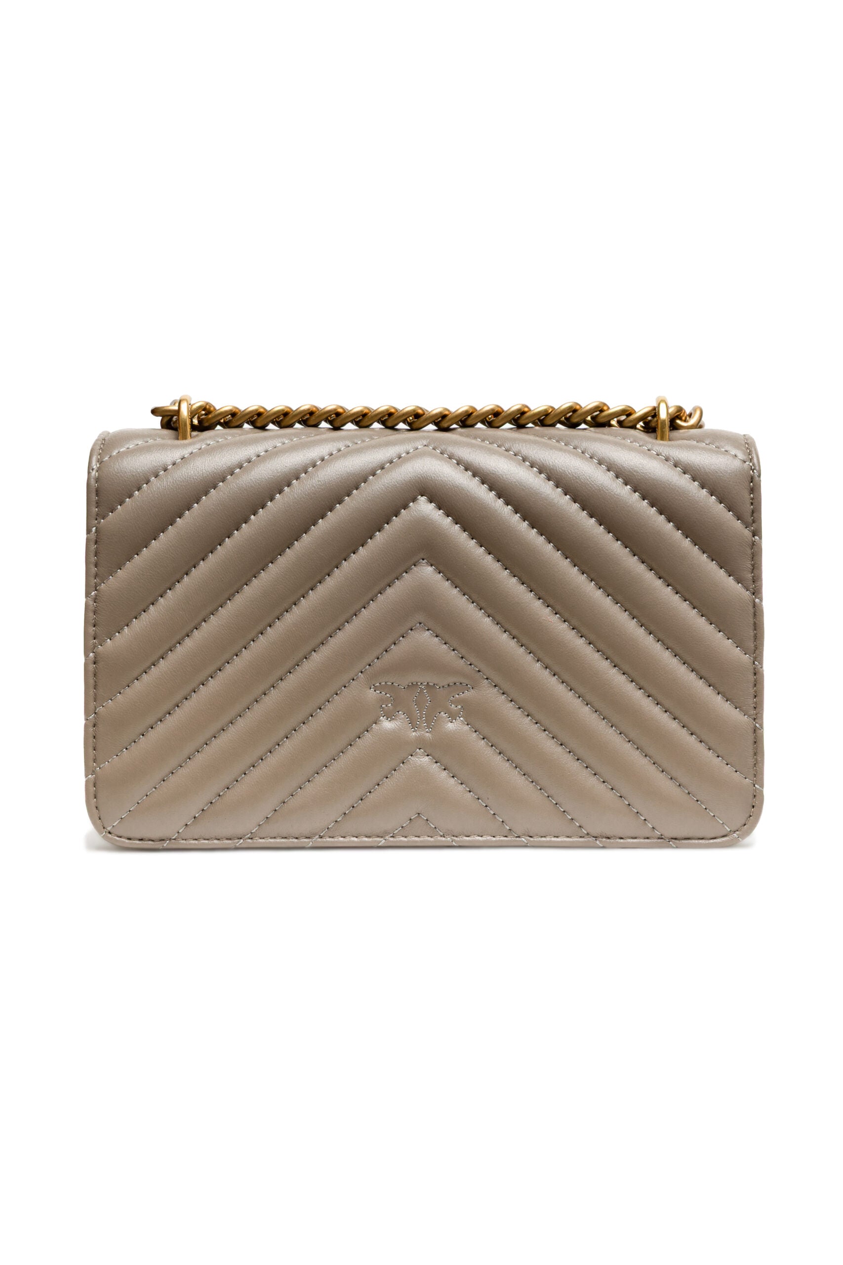 Дамска чанта Women’s shoulder bag PINKO Love One Mini Chevron 100074 A0GK I68Q Beige back view