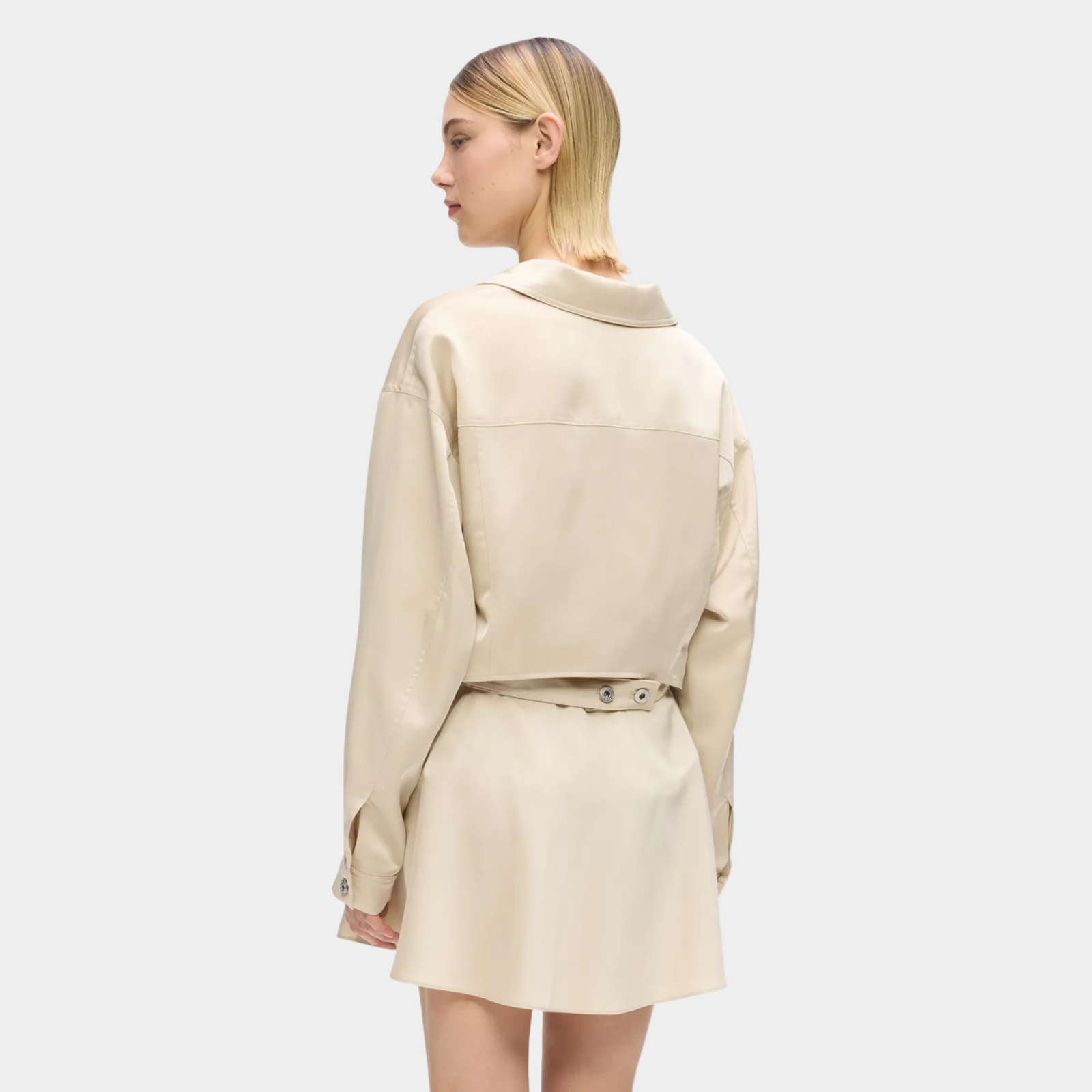 Дамско бежово сатенено яке Karl Lagerfeld Jeans Satin Cut-Out Jacket B2W14031 2MW Back View