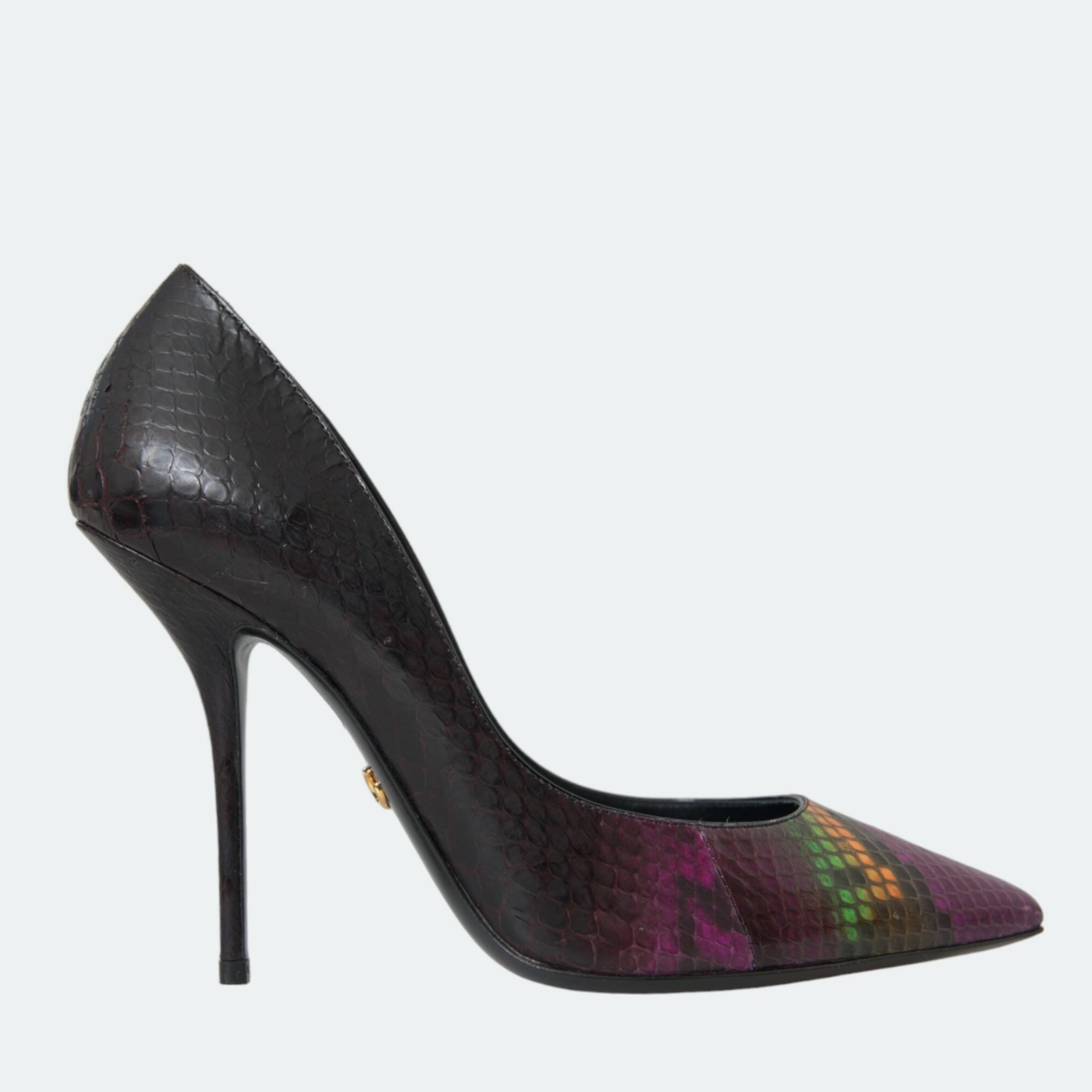 Дамски обувки на висок ток от естествена кожа от питон DOLCE & GABBANA Women’s Luxury Multicolor Python Leather Heels