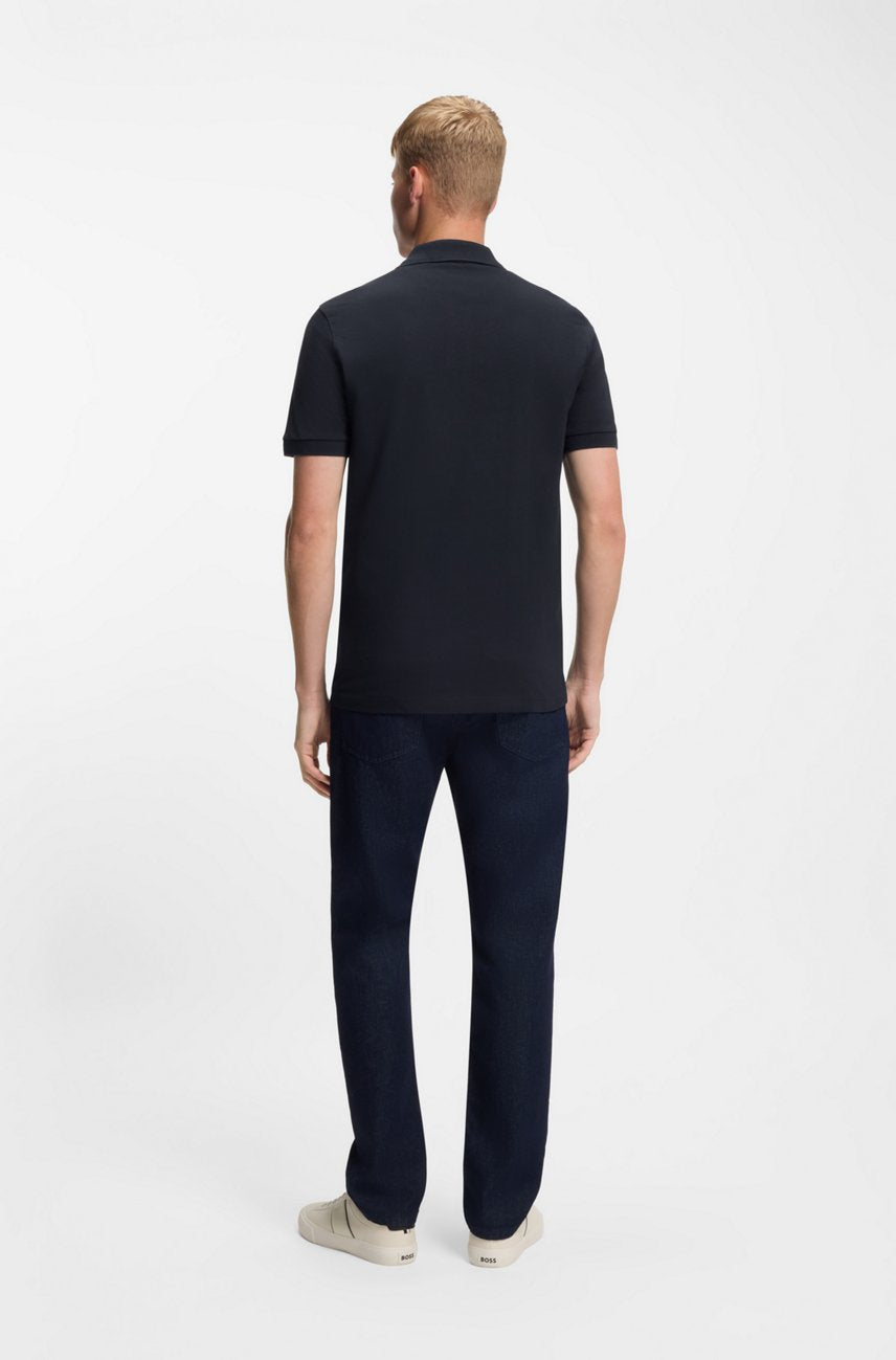 Мъжка поло тениска Men’s Stretch-ccotton slim-fit polo shirt Hugo Boss Passenger 50507803 Black Back view