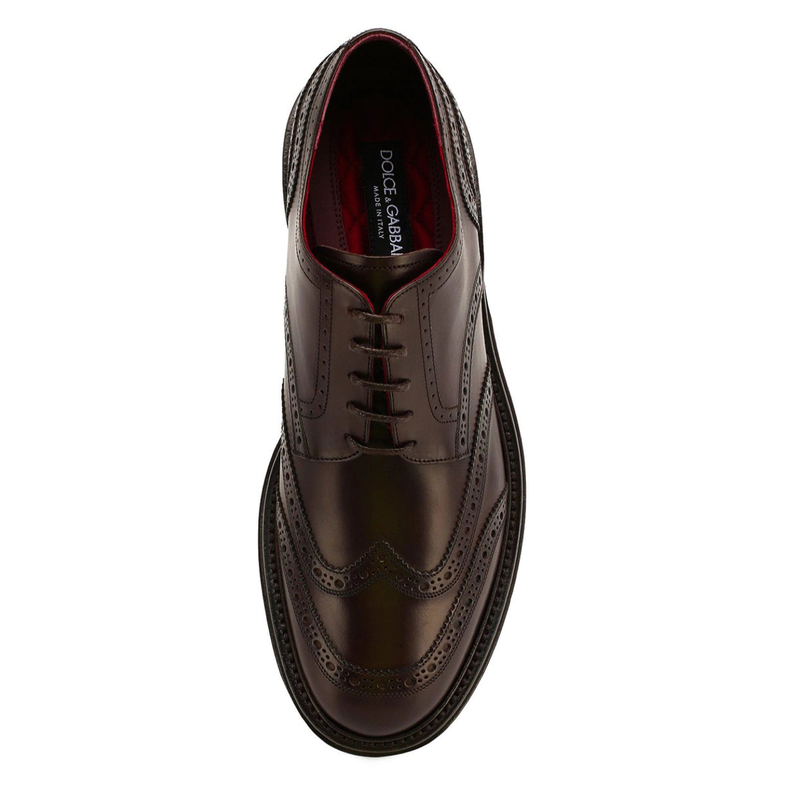 Мъжки кафяви официални обувки Dolce & Gabbana Derby Wingtip Men Formal Shoes A10421 AZ895