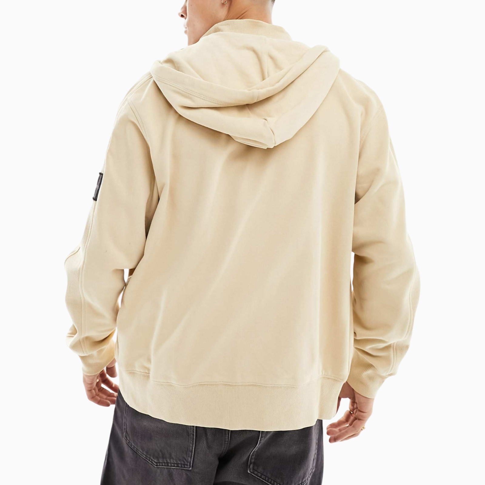 Мъжки бежов суичър Calvin Klein Men Sweatshirt J30J324956 Back View