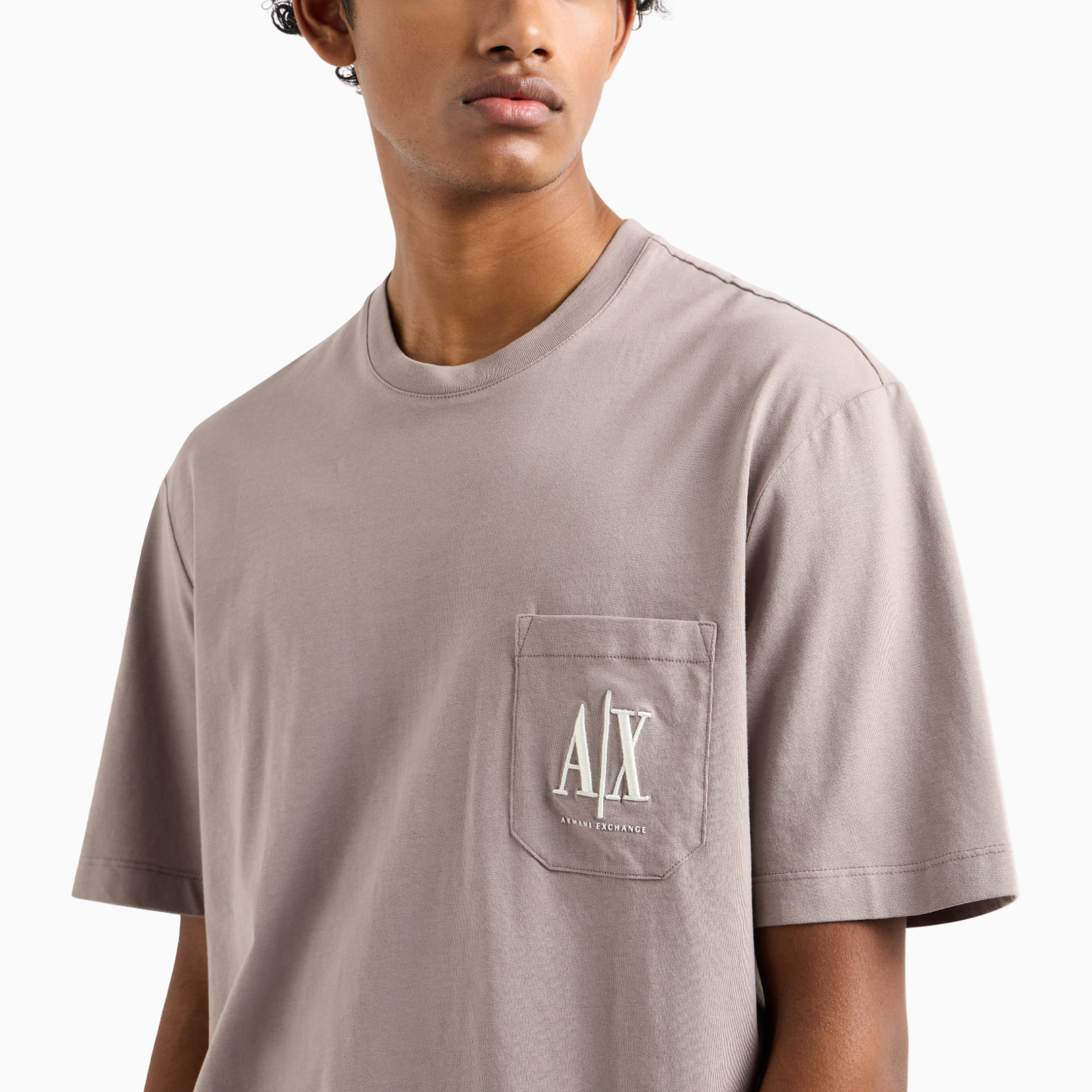 Мъжка бежова тениска Armani Exchange Men T-shirt XM000366 AF12308 U6107 Close-Up