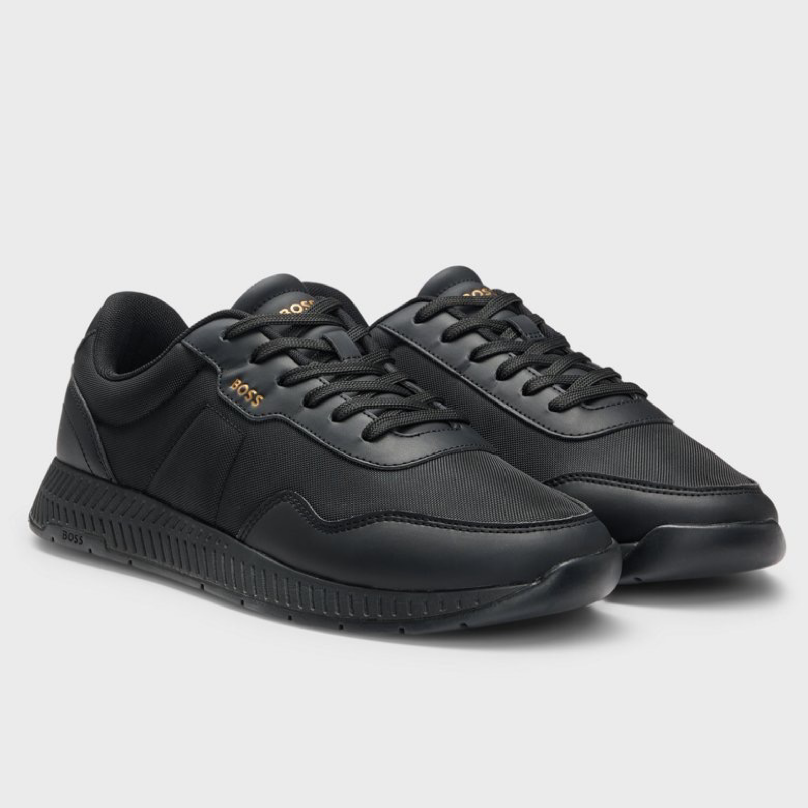Мъжки черни маратонки Boss Men Sneakers 50536481 Lateral View
