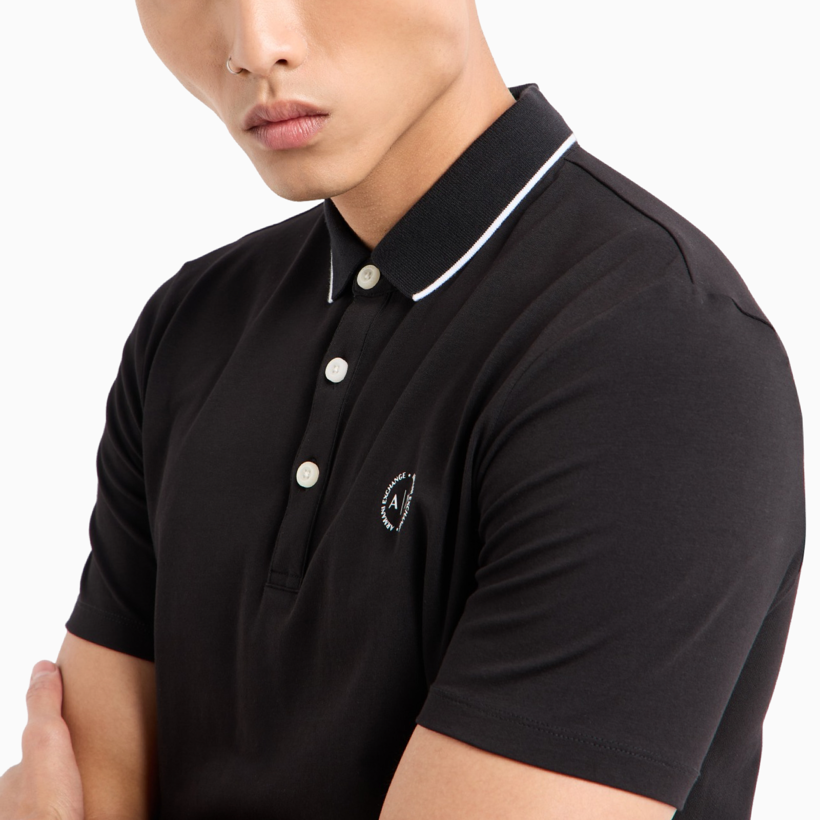 Мъжка черна поло тениска Armani Exchange 8NZF70Z8M9Z11200