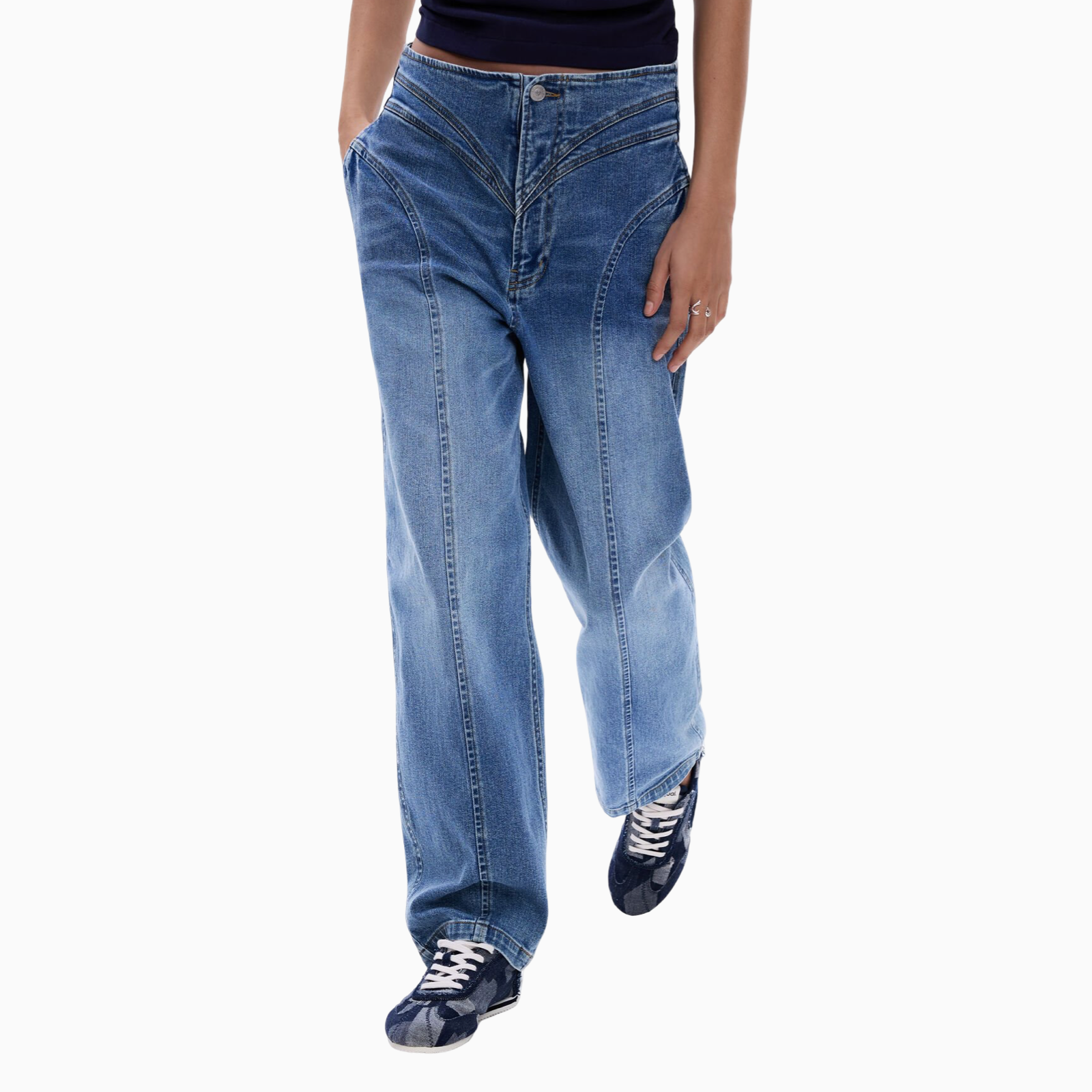 Дамски дънки Desigual Women Jeans 26SWDD41 5053 Front View