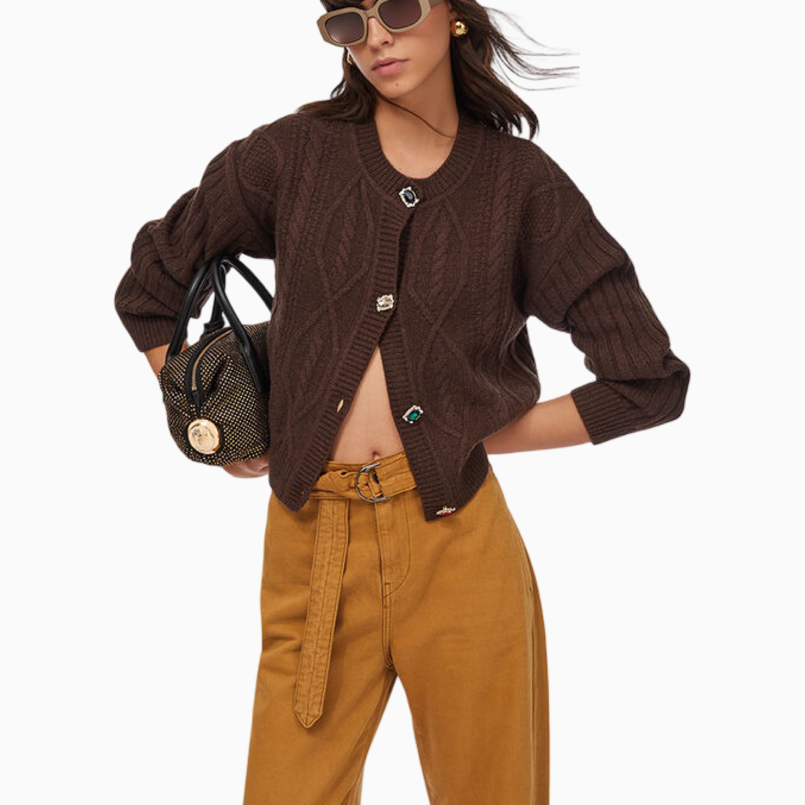 Дамска кафява жилетка Liu Jo Cardigan MF5423 MS040 Front View