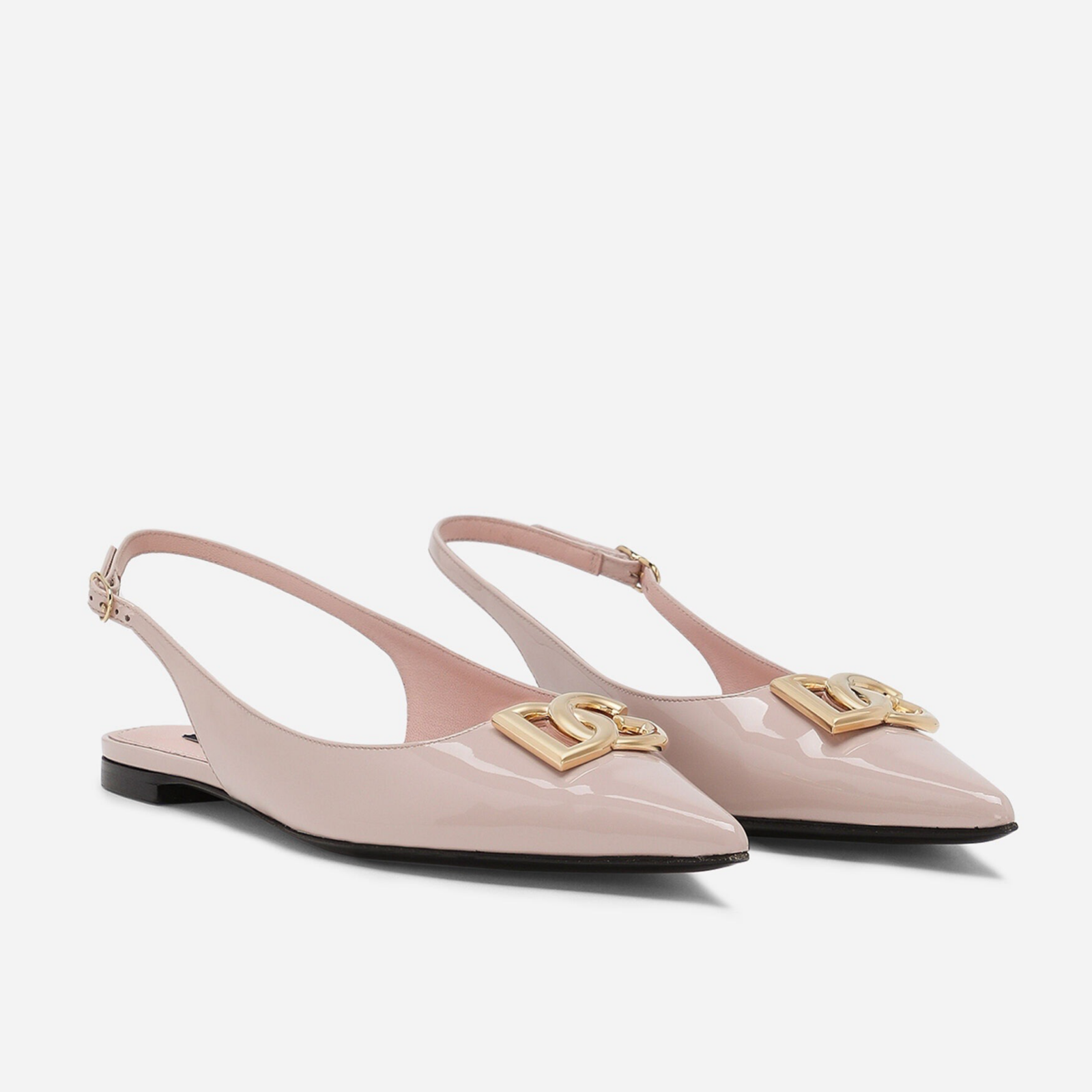 Dolce & Gabbana Polished Calfskin Slingbacks Lateral View
