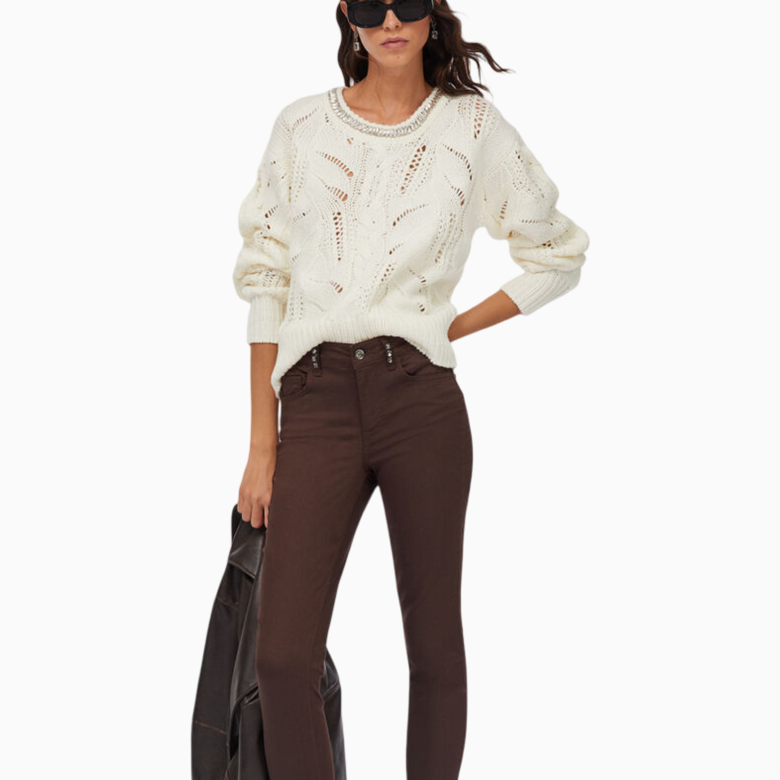 Дамски бял пуловер Liu Jo Sweater MF5452 MA37R Front View