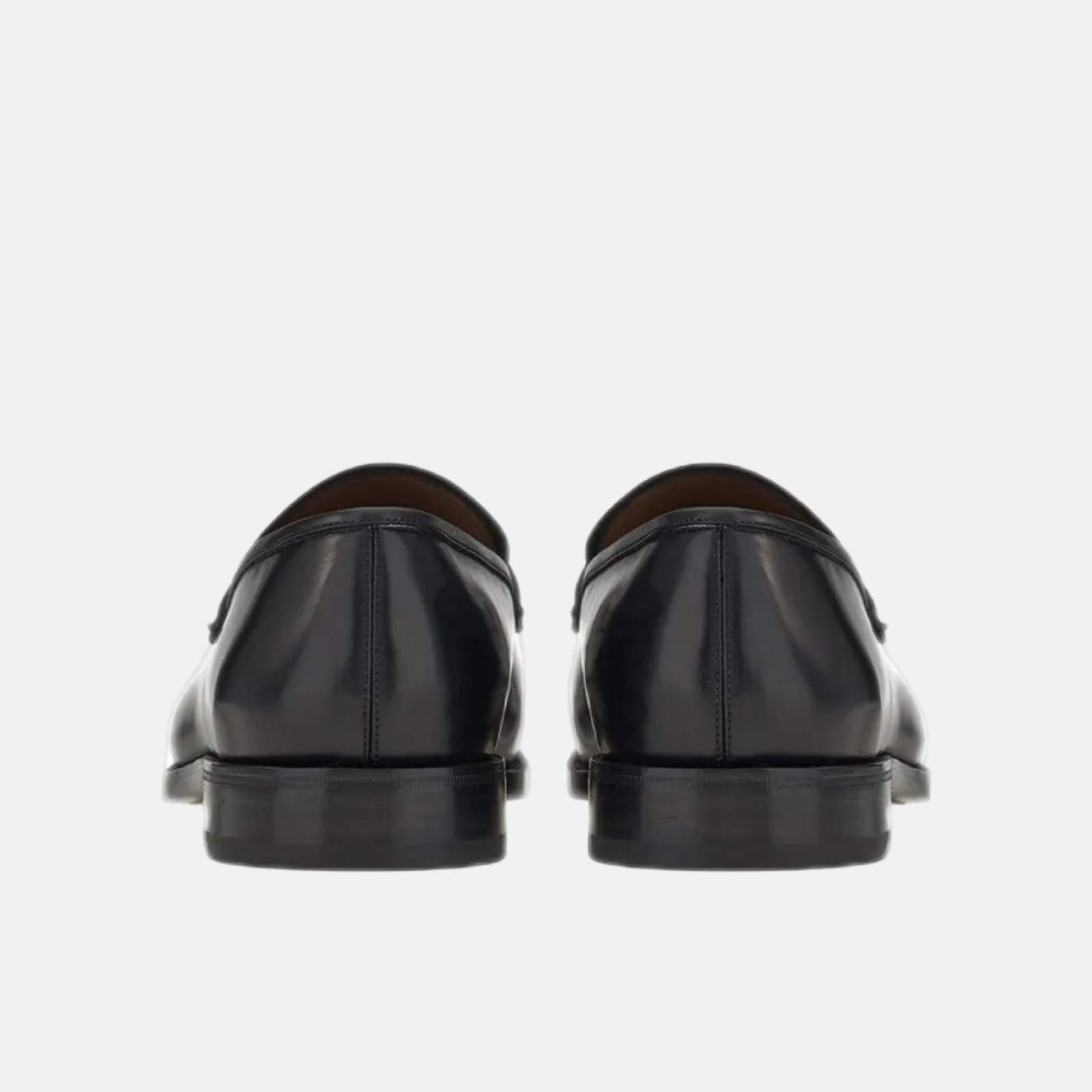 Мъжки кожени мокасини Salvatore Ferragamo Gancini Men Loafers Lewis 0756101 005 Heel View