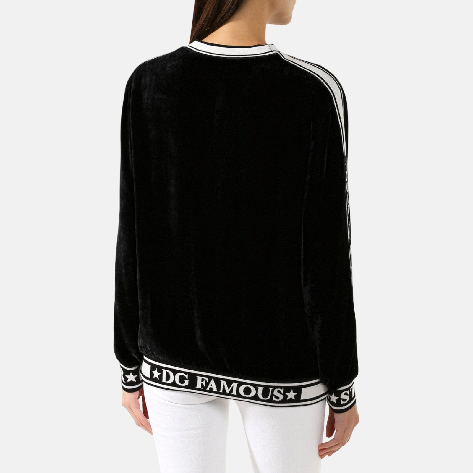 Dolce & Gabbana Silk Blend Velvet Women Sweater Back View