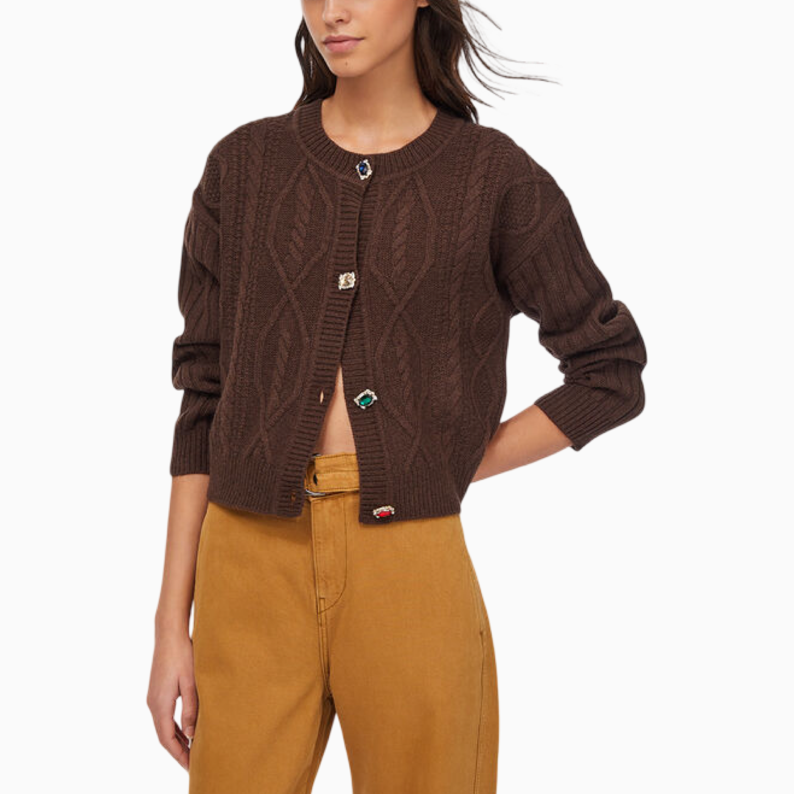 Дамска кафява жилетка Liu Jo Cardigan MF5423 MS040 Front View