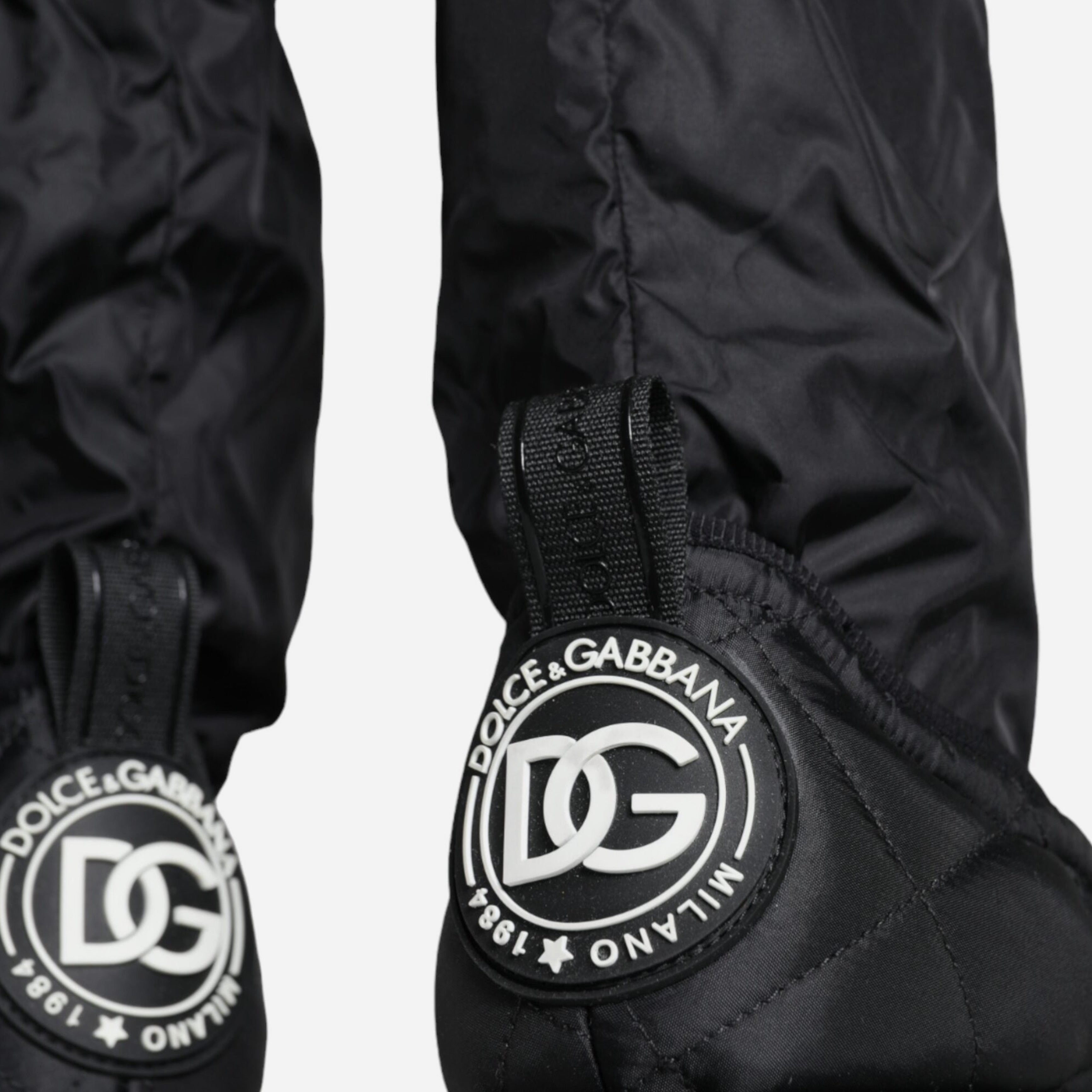 Мъжки екстравагантни апрески в черно до коляното Dolce & Gabbana Black Quilted High Top Snow Boots