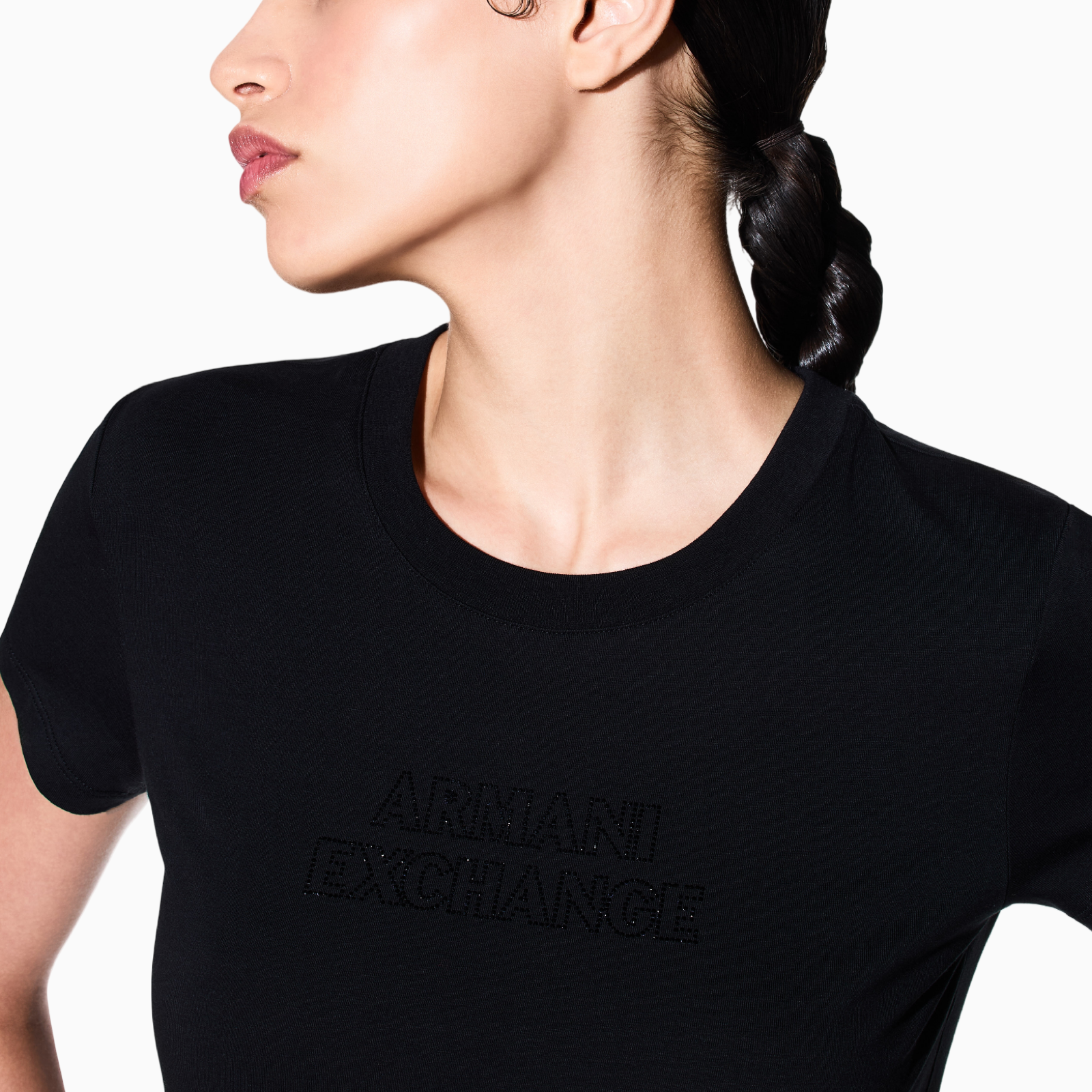 Дамска черна тениска Armani Exchange Women T-shirt XW002293 AF17173 UC001 Close-Up