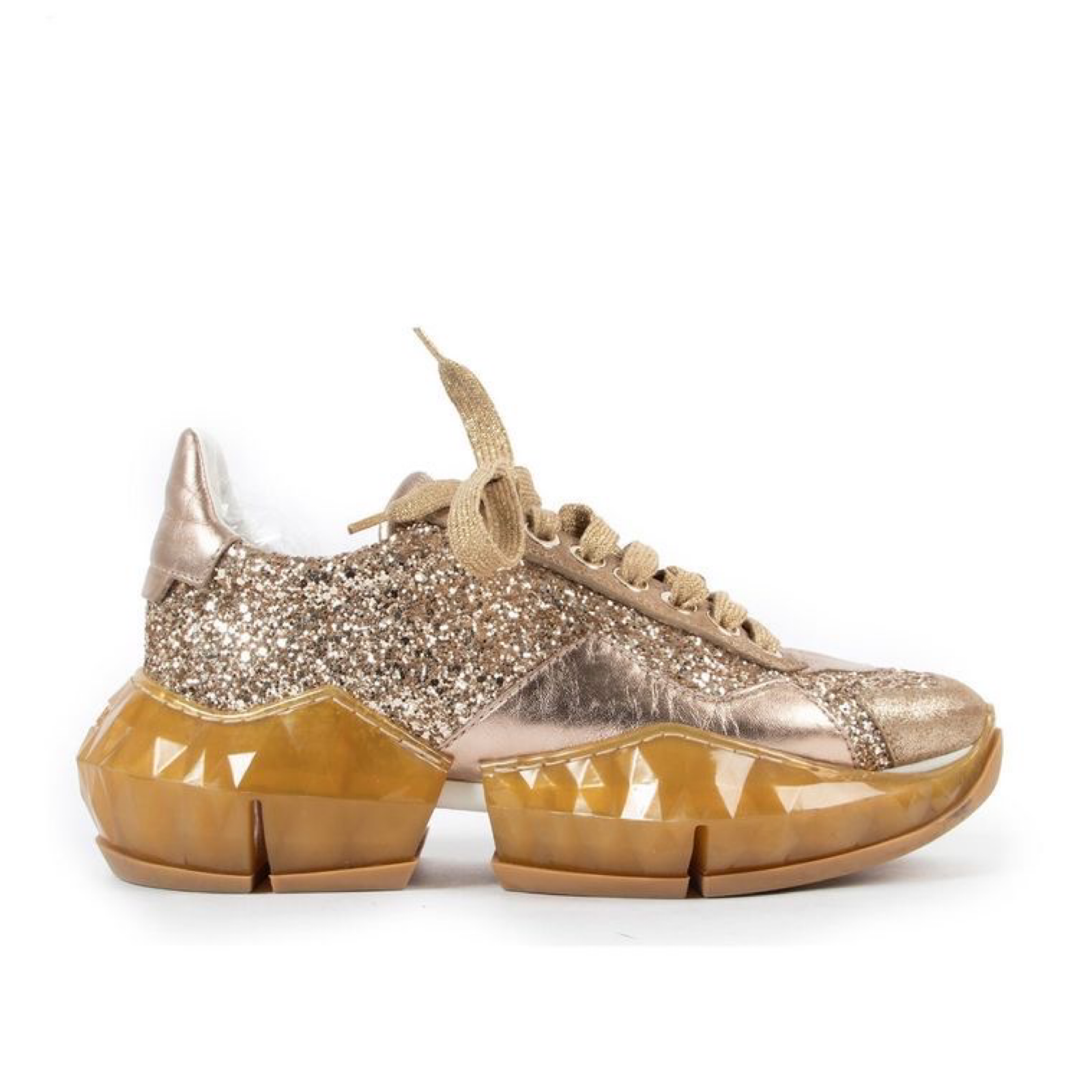 Jimmy Choo Diamond Glittered Women Sneakers Lateral View
