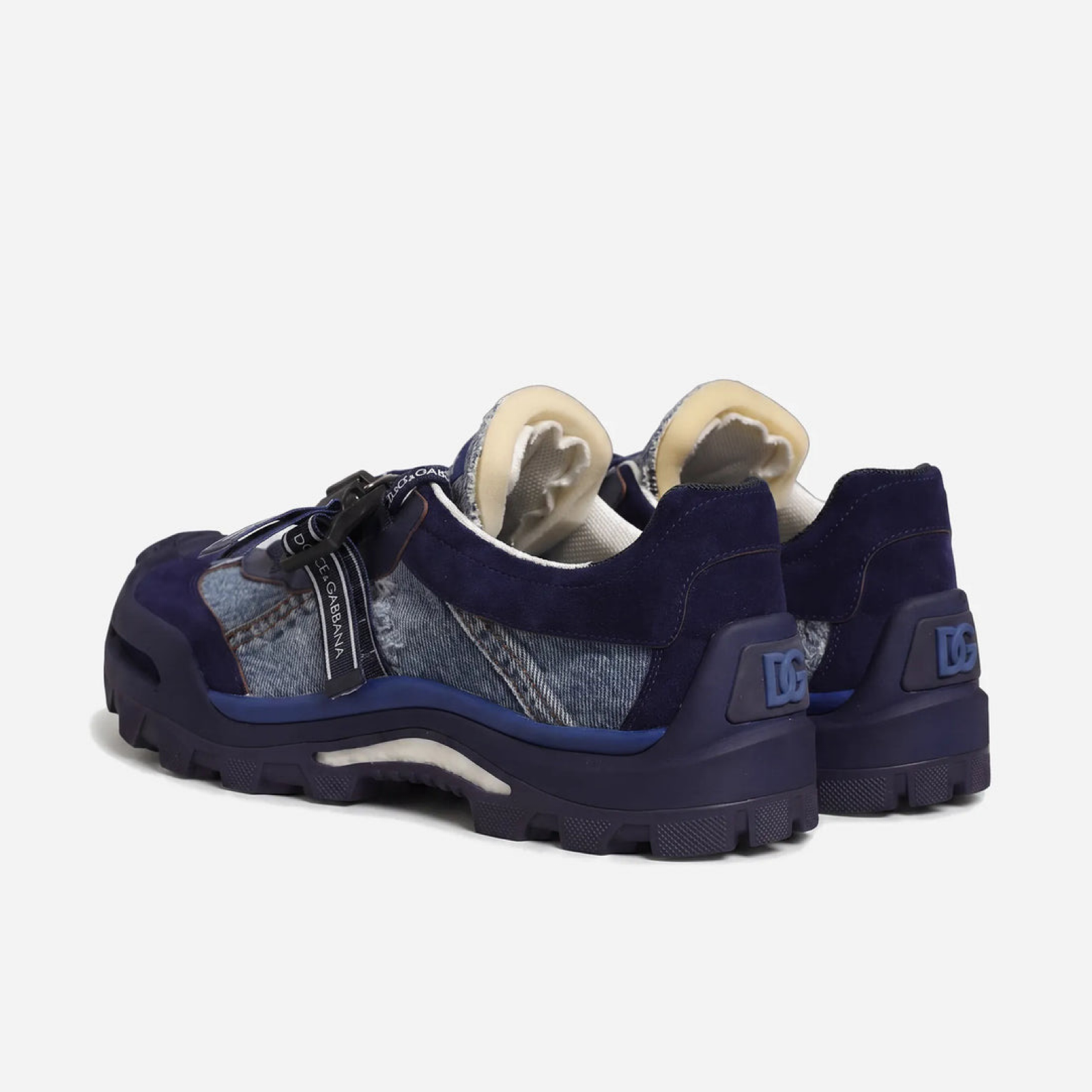 Dolce & Gabbana Airmaster Panelled Denim Sneakers Heel View