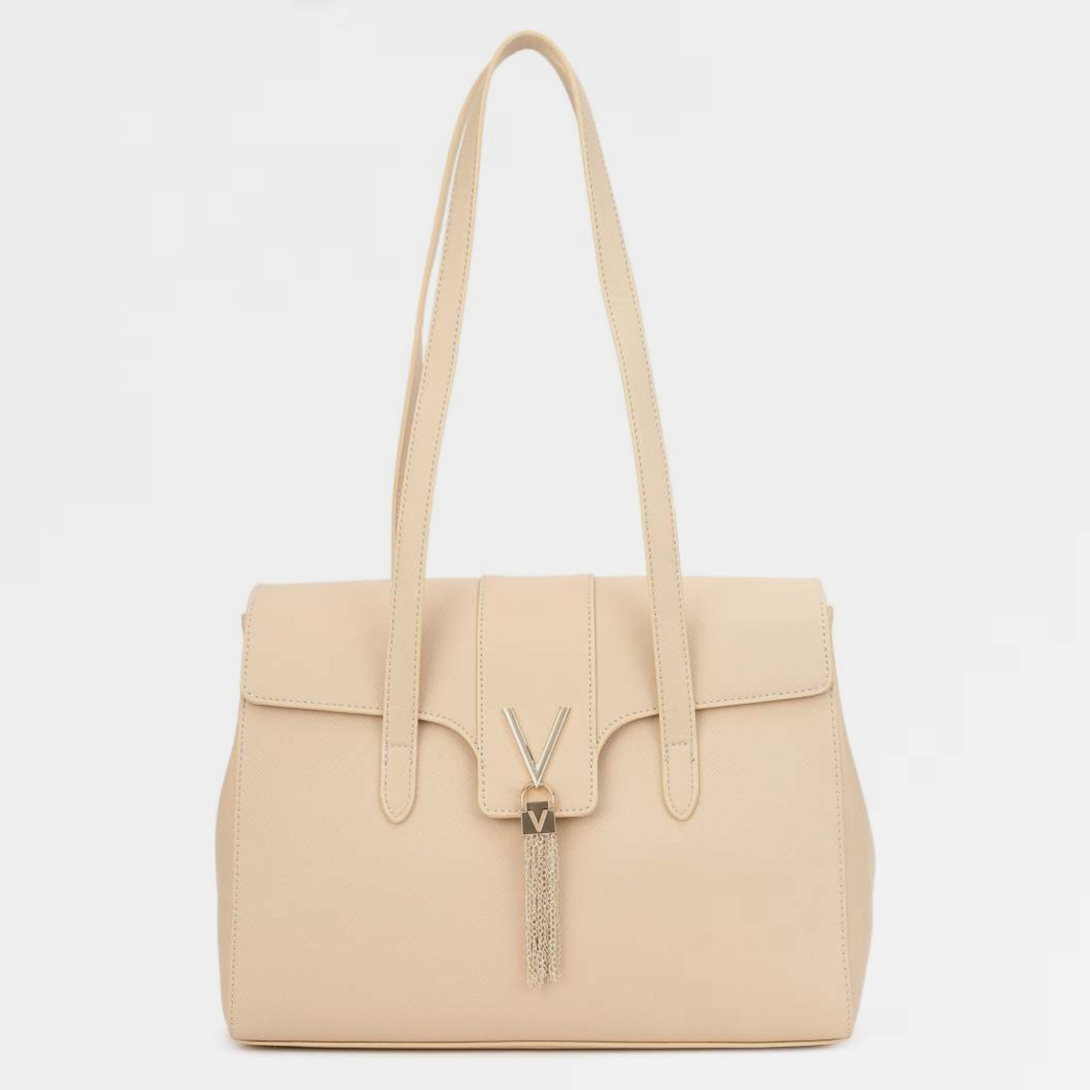 Дамска голяма чанта в бежово Women’s shoulder bag Valentino Divina SA VBS1IJ12 Beige