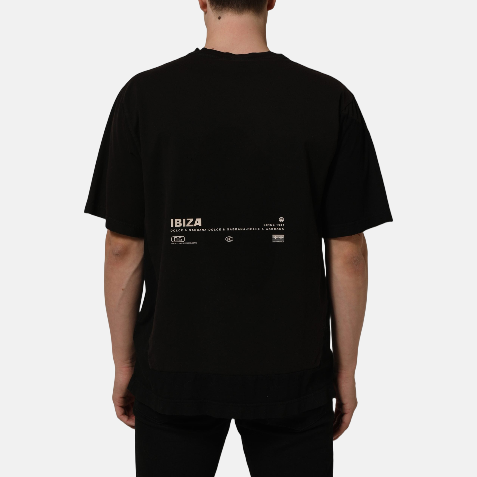 Dolce & Gabbana Black Tropical Ibiza Men T-shirt