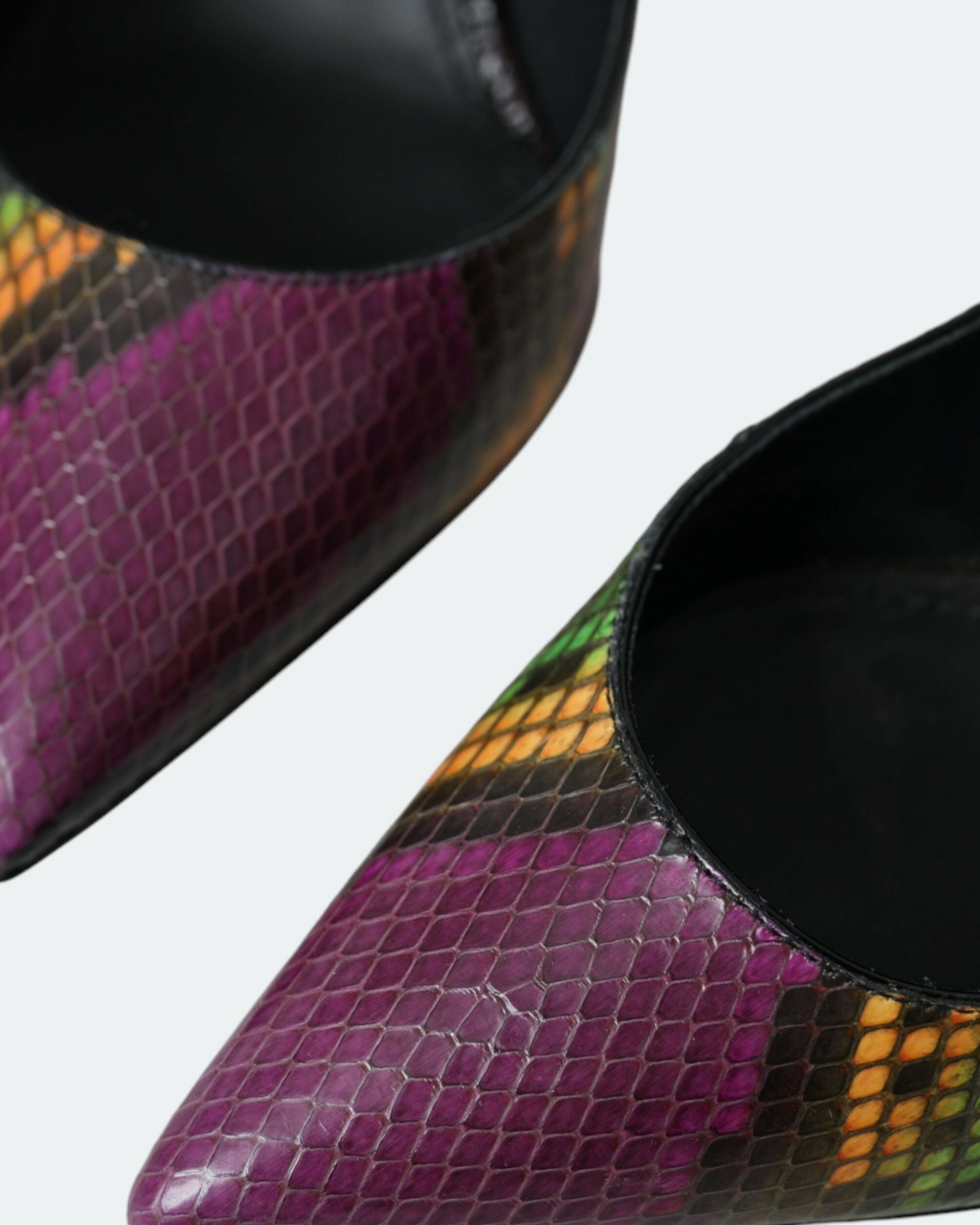 Дамски обувки на висок ток от естествена кожа от питон DOLCE & GABBANA Women’s Luxury Multicolor Python Leather Heels