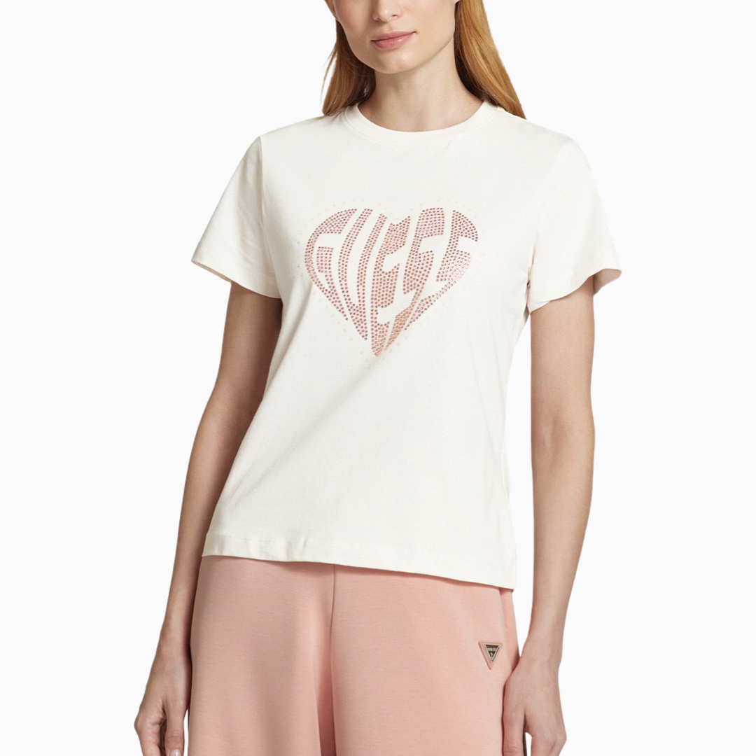 Дамска бяла тениска Guess V5RI08 J1314