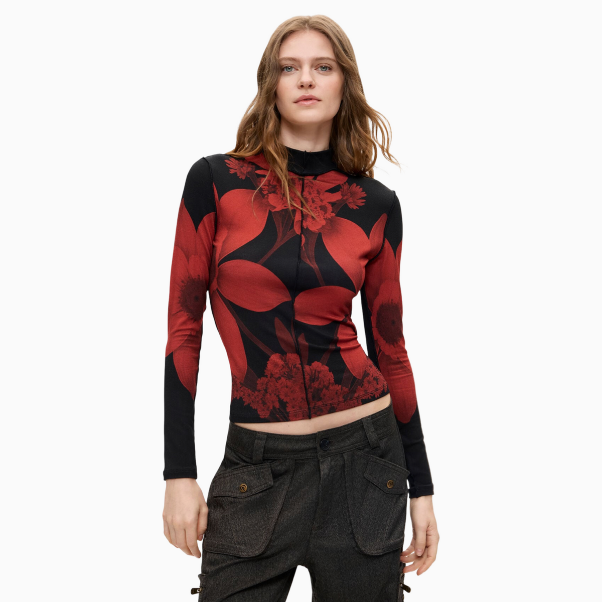 Дамска блуза Desigual Knit T-shirt 26WWTK54 2000 Front View