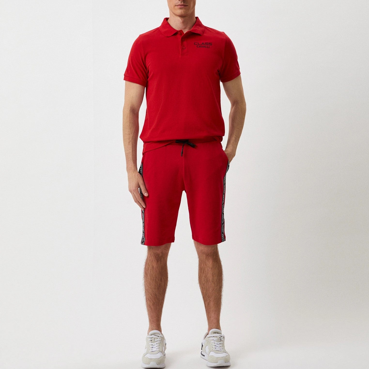 Мъжка червена поло тениска Cavalli Class OXT60H-JD060_ROSSO