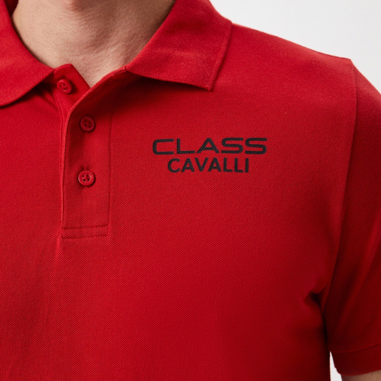 Мъжка червена поло тениска Cavalli Class OXT60H-JD060_ROSSO