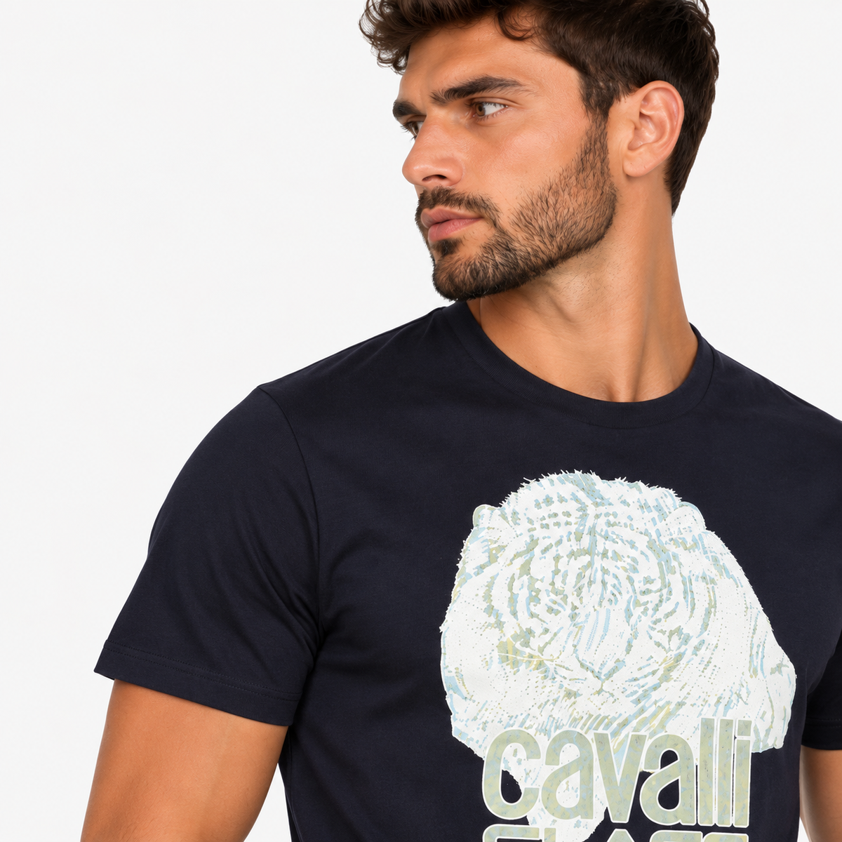 Мъжка тениска Cavalli Class Men T-shirt QXT61WJD060 04926 Close-Up