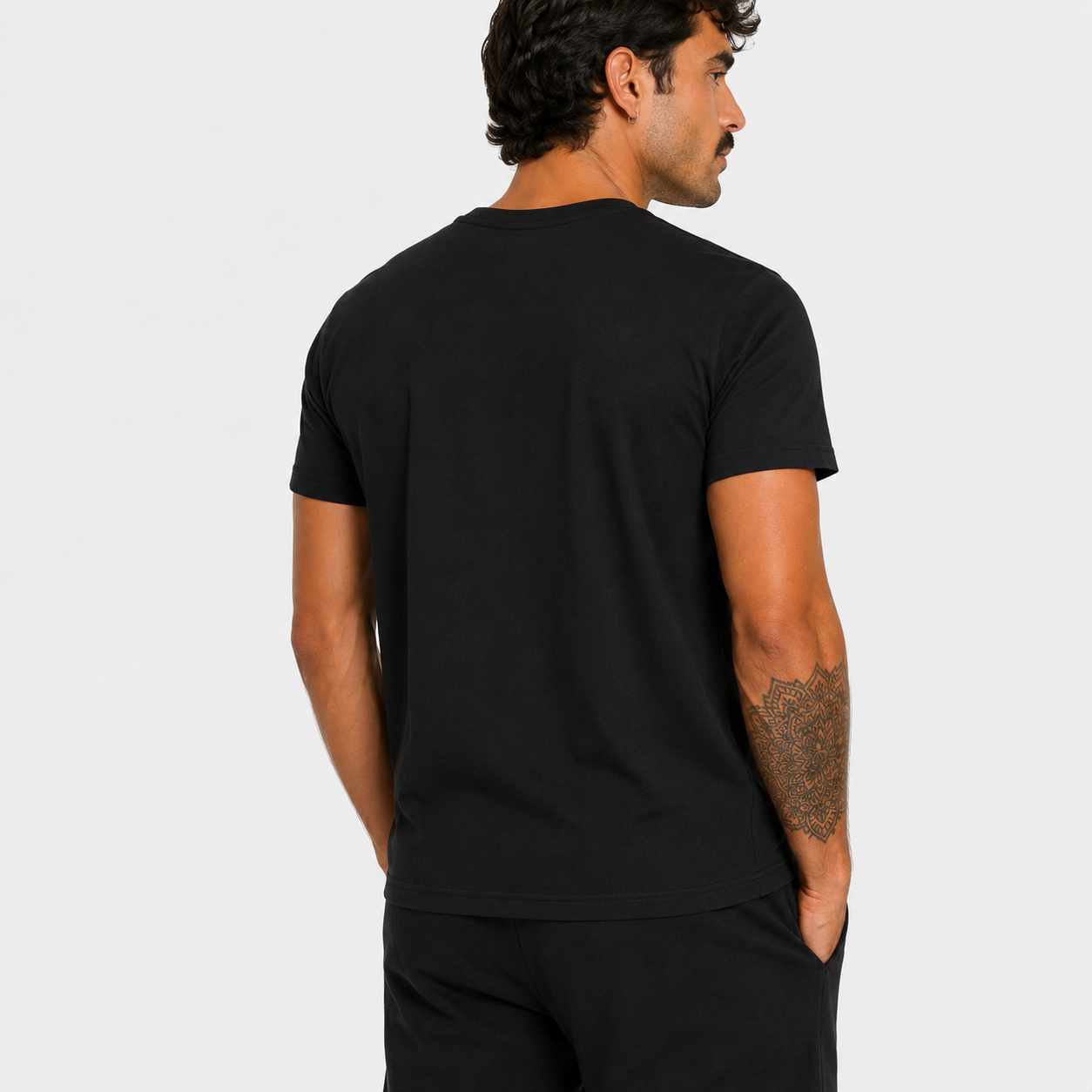 Мъжка черна тениска Cavalli Class Men T-shirt TXT60R JD060 05051 Back View