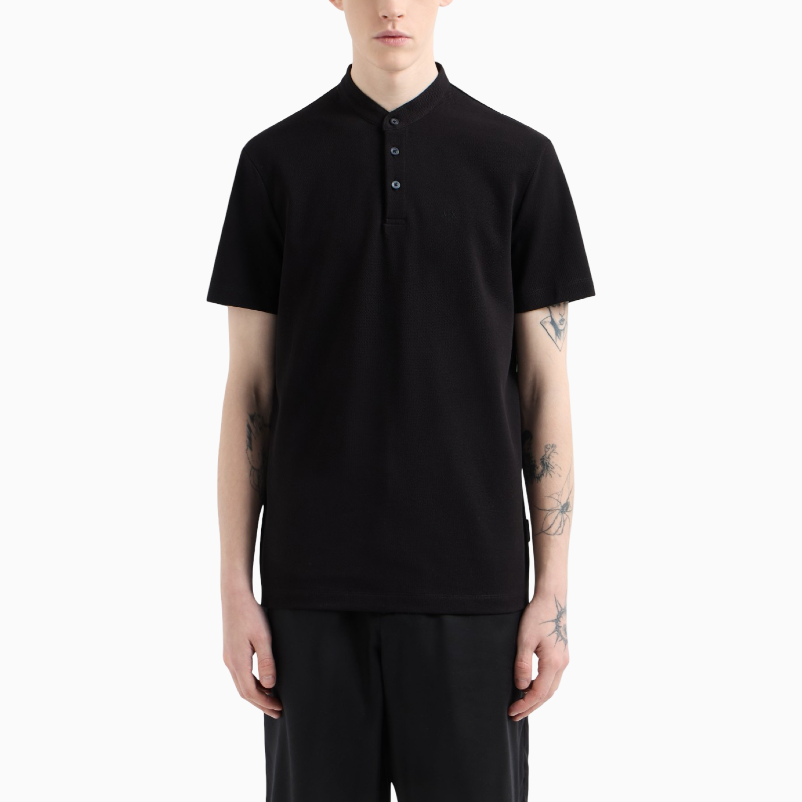 Мъжка черна поло тениска Armani Exchange XM000740 AF13030 Front View