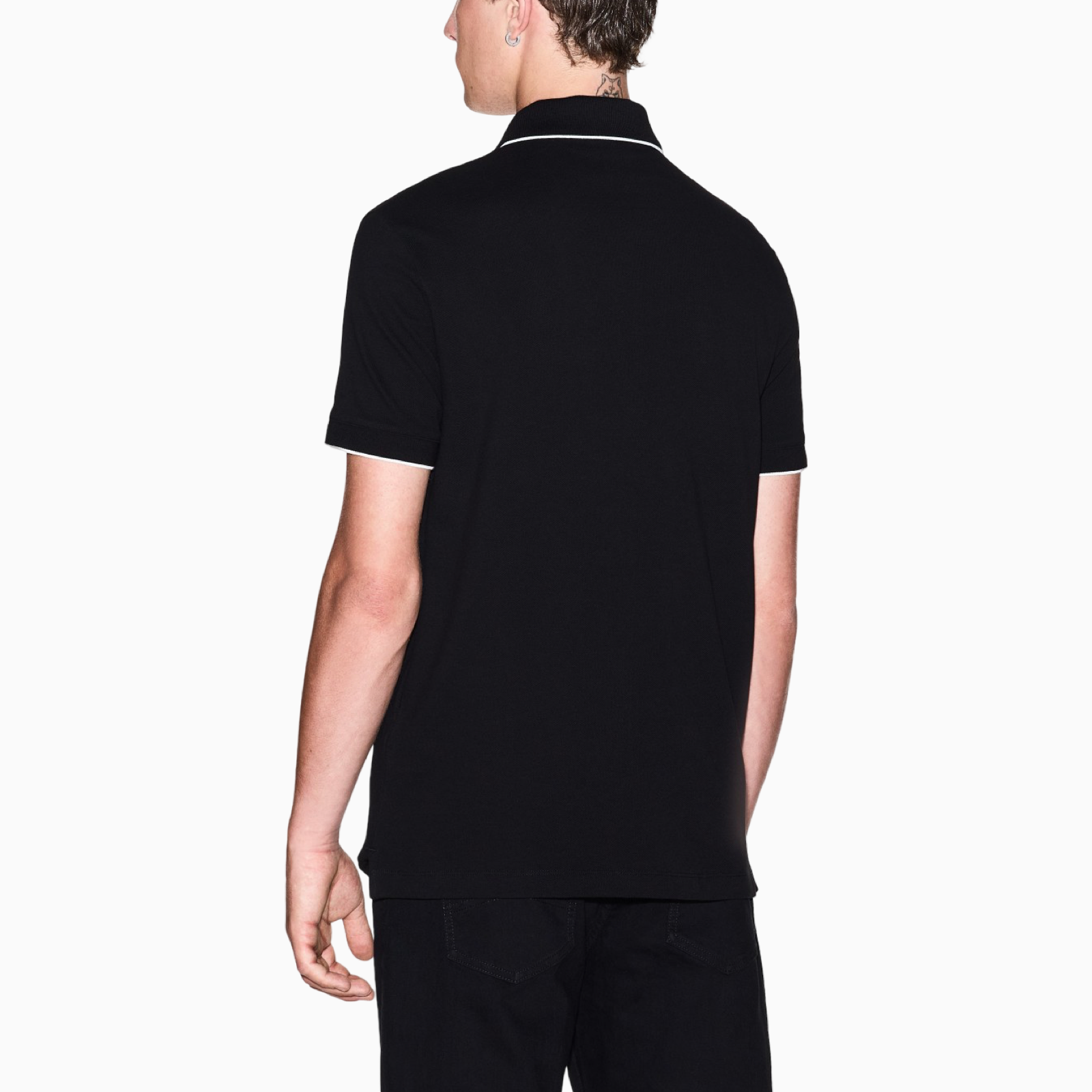 Мъжка черна поло тениска Armani Exchange Men Polo XM001285 AF10366 UC001 Back View