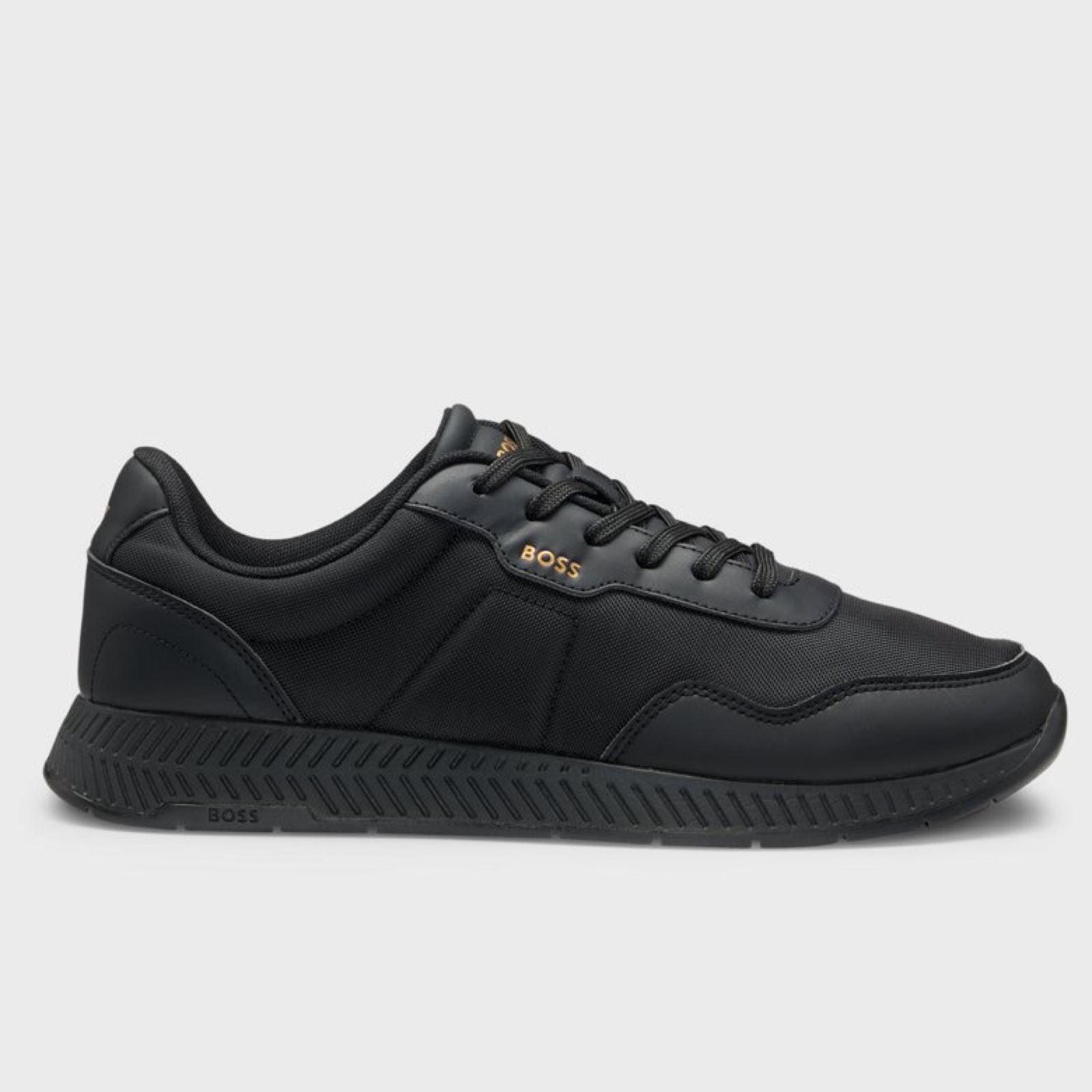Мъжки черни маратонки Boss Men Sneakers 50536481 Medial View