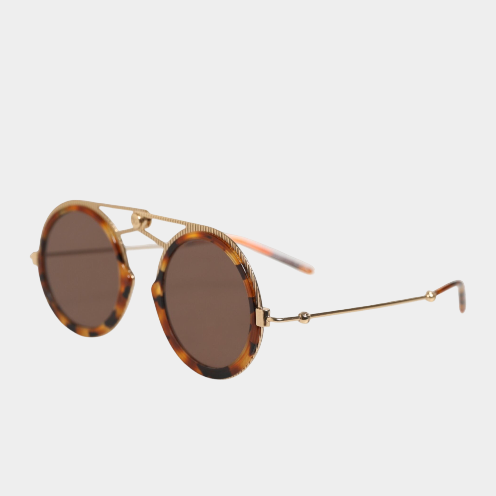 Dolce & Gabbana Gold Havana Frame DG Fatto A Mano Sunglasses DG2241 Side View