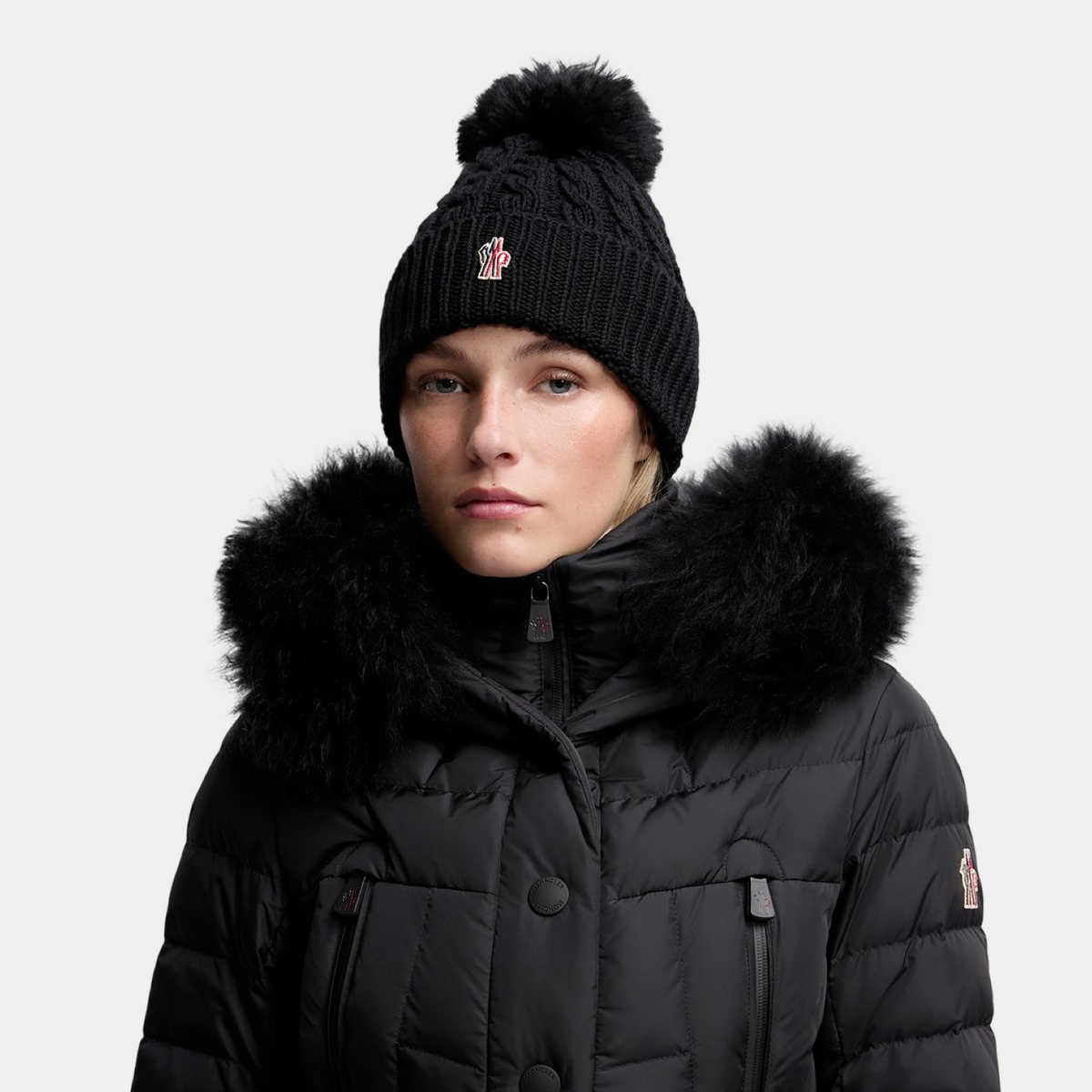 Moncler Grenoble Wool Beanie L20983B000010402A999 Model View
