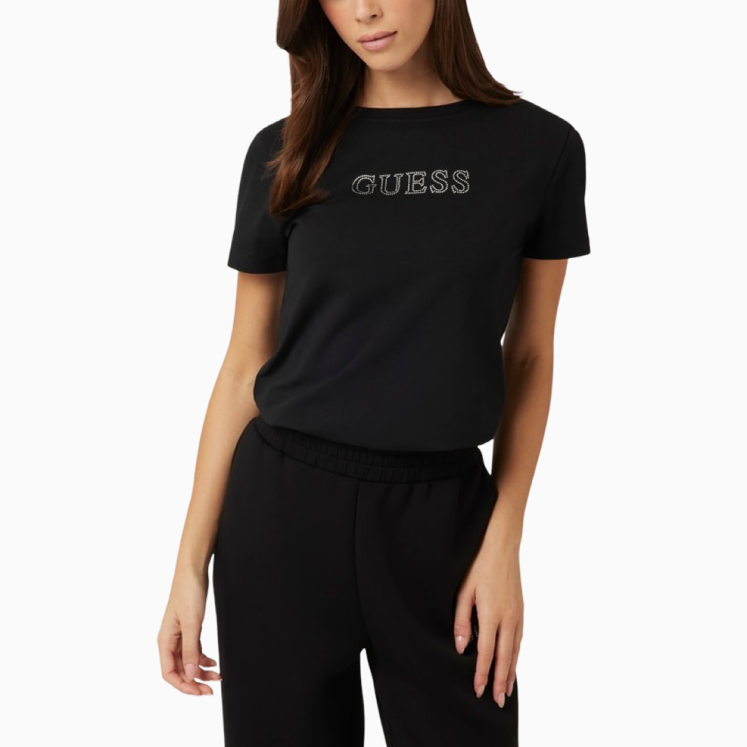 Дамска черна тениска Guess Active V3BI11 J1314