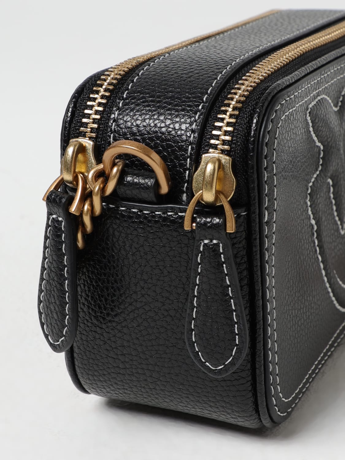 PINKO Black Leather Crossbody Bag