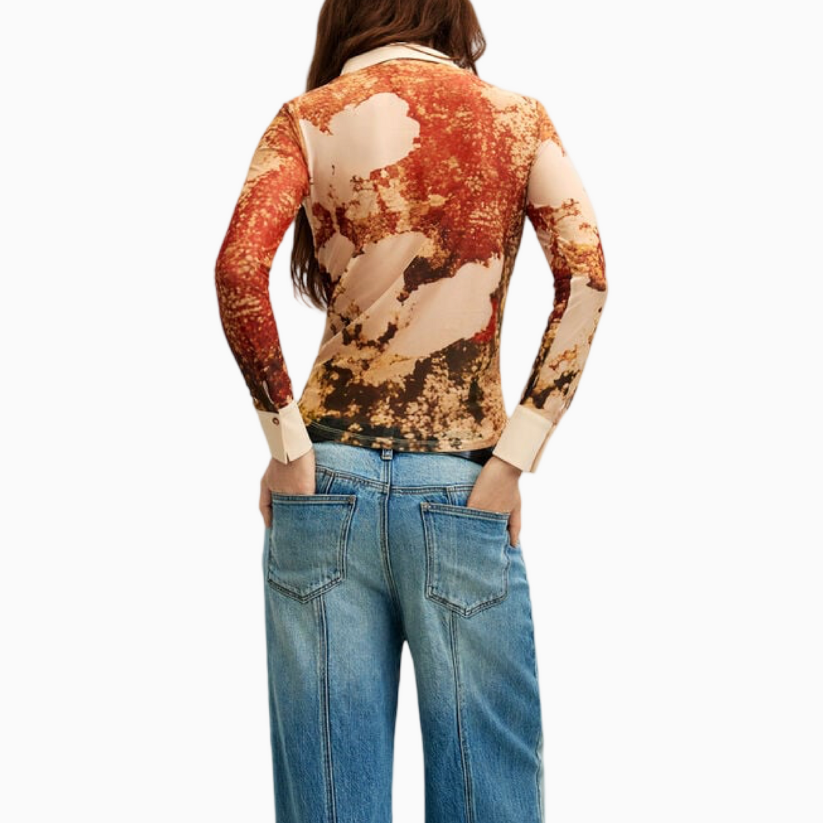 Дамска риза Desigual Women Shirt 26WWTK23 6004 Back View