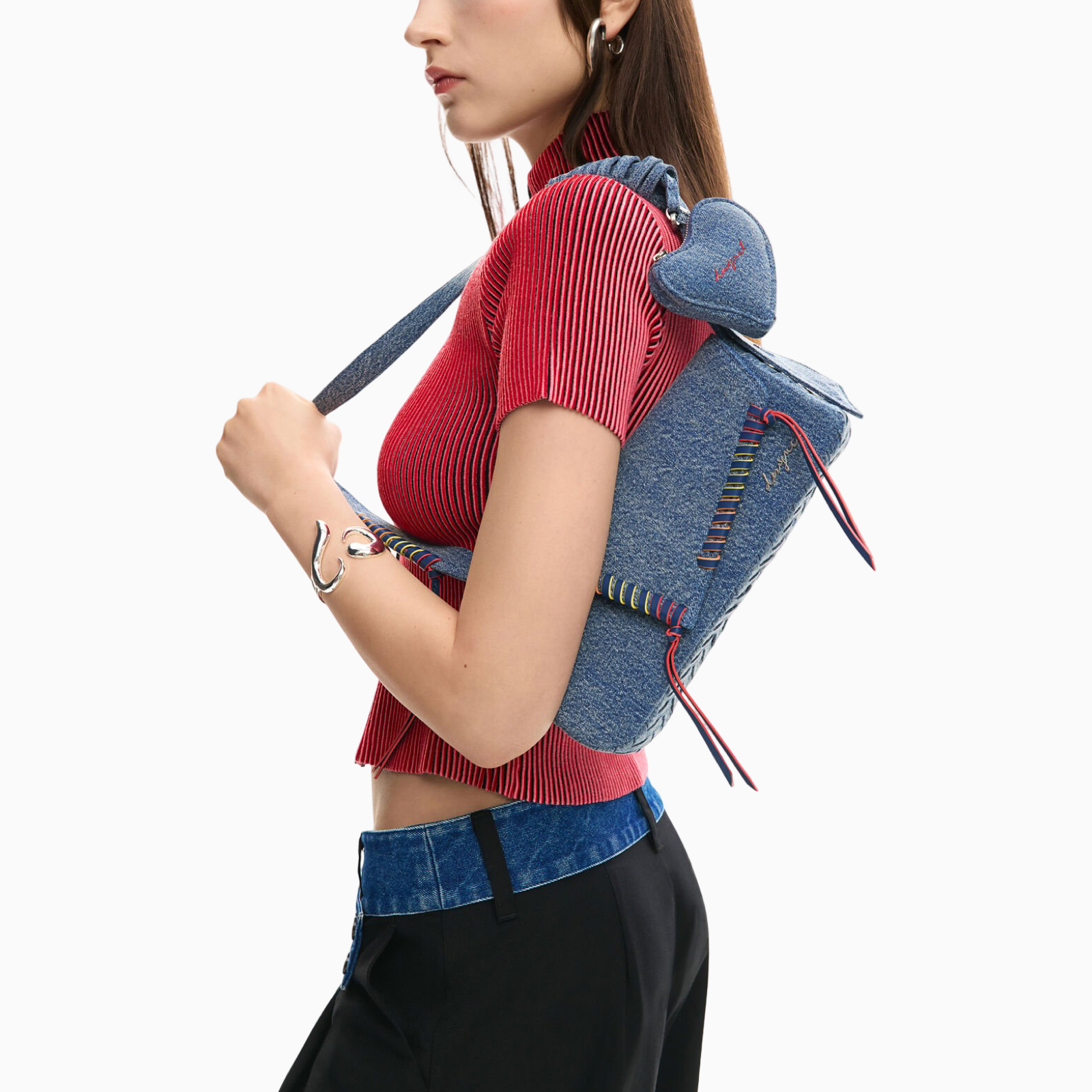 Дамска дънкова чанта Desigual Women Shoulder Bag 26SAXD32 5005U Model View