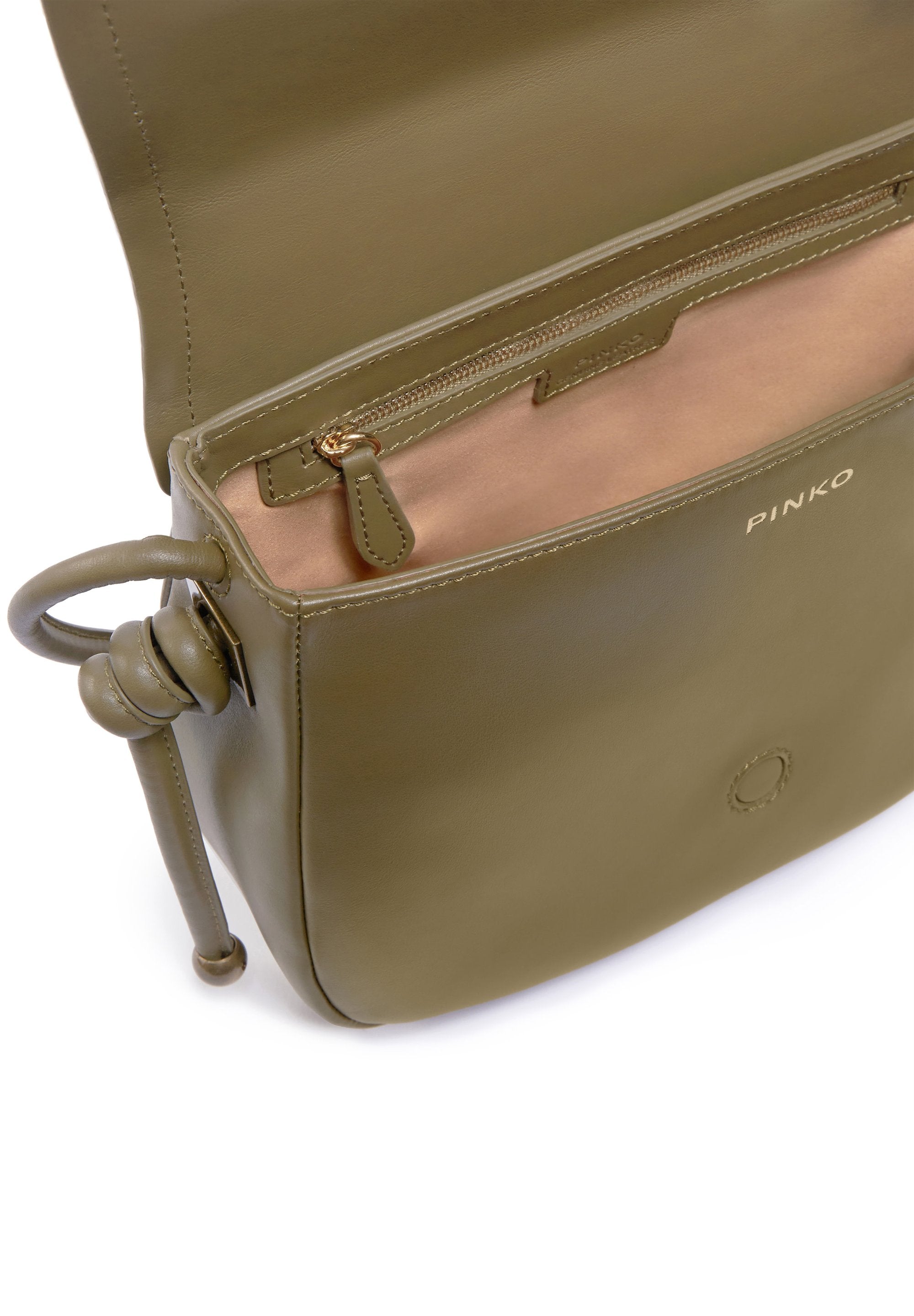 Дамска чанта Women’s shoulder bag PINKO Saddle 103830A1ZXV68Q Military Green inside view