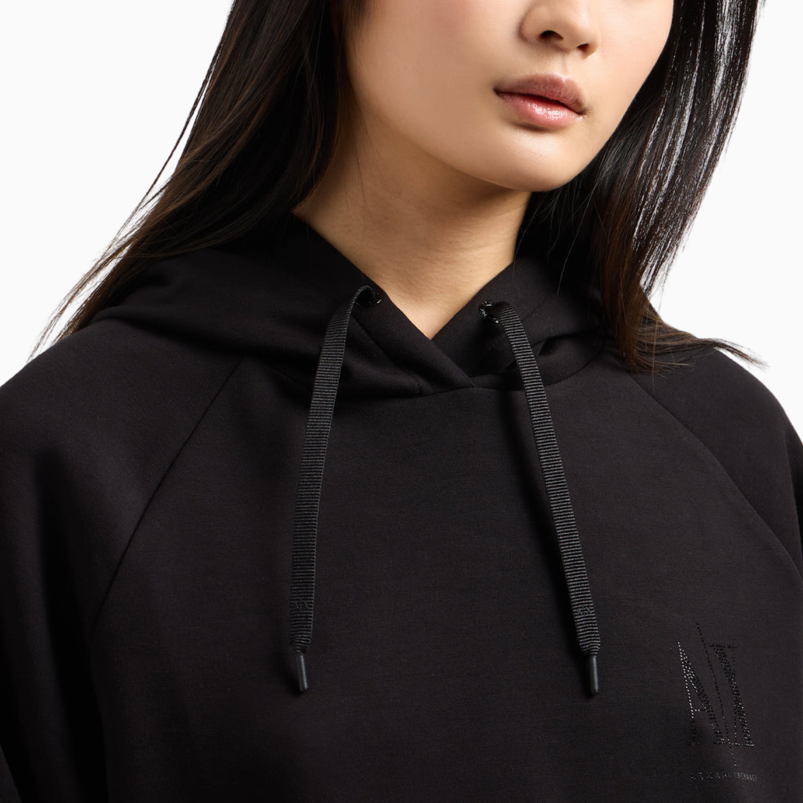 Дамско черно худи Armani Exchange Women Hoodie XW000827 AF13397 Close-Up