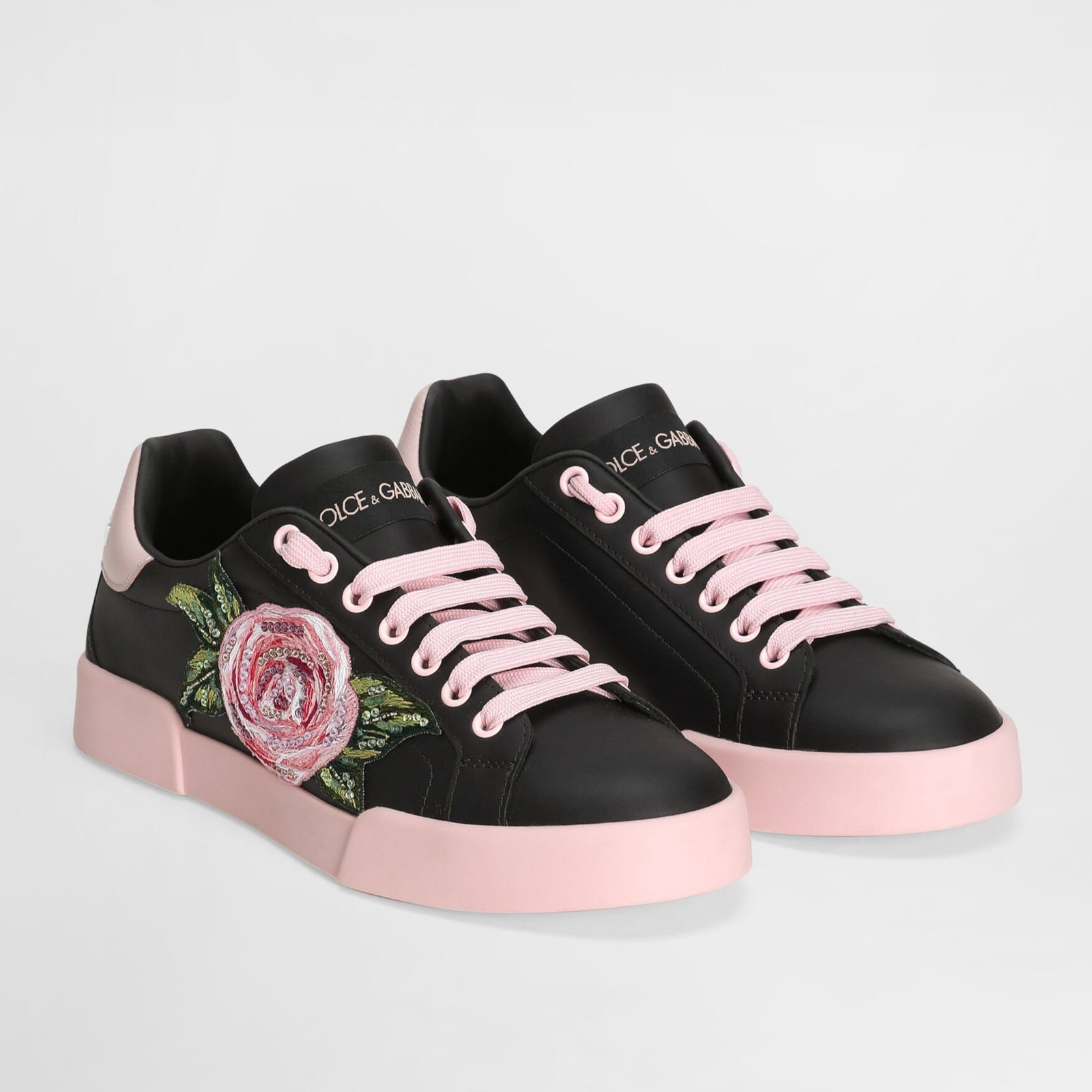 Dolce & Gabbana Portofino Floral Print Women Sneakers CK2318 A6O568 B966 Lateral View